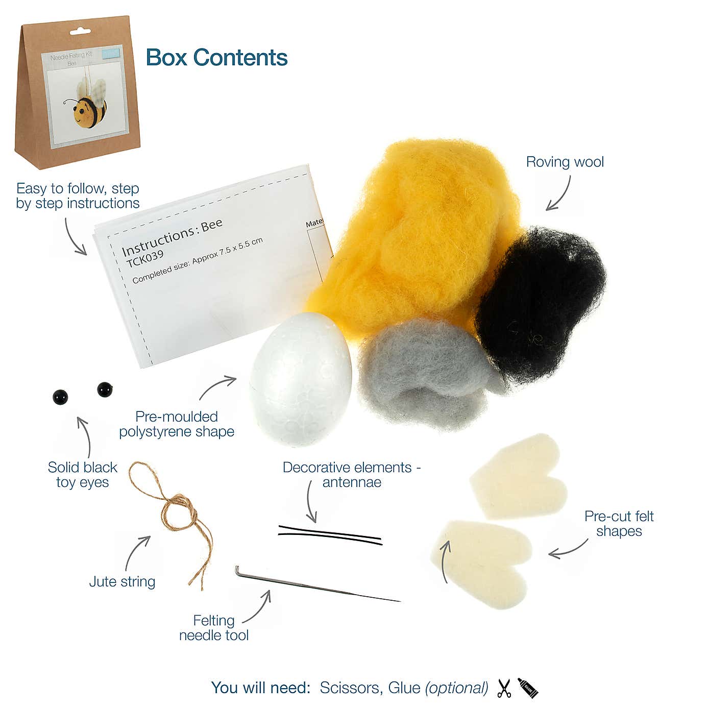 Needle Felting Kit Bee