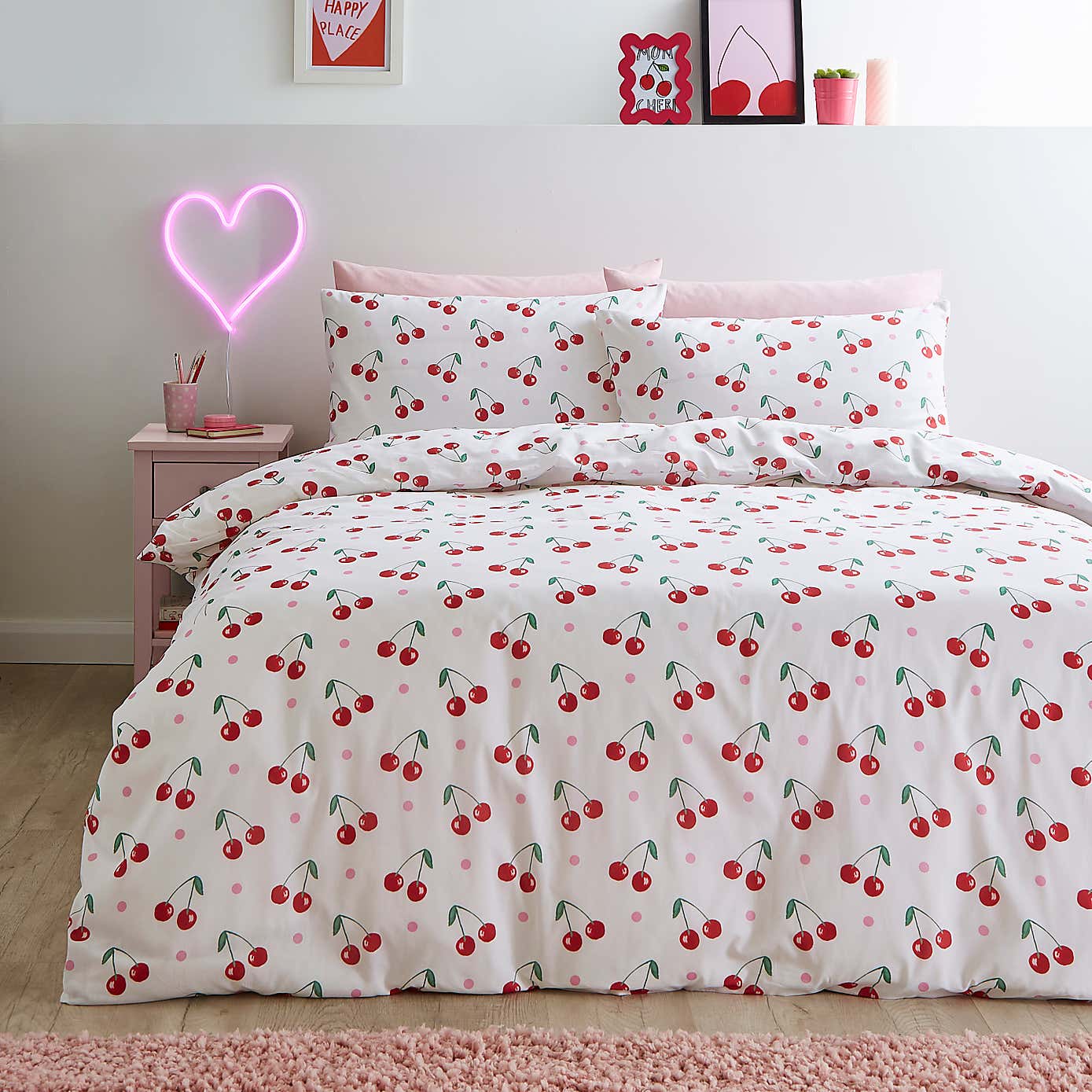 Cherries Duvet Cover and Pillowcase Set