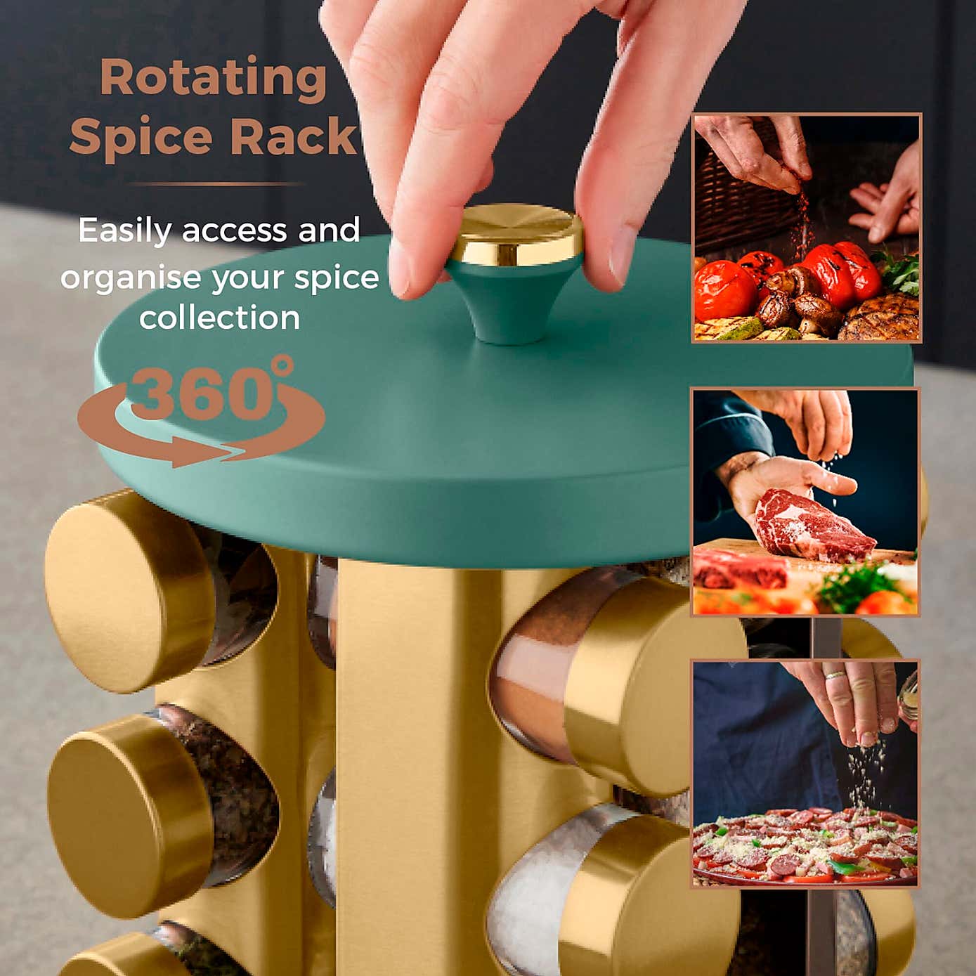 Tower Cavaletto 12 Jar Spice Rack Set