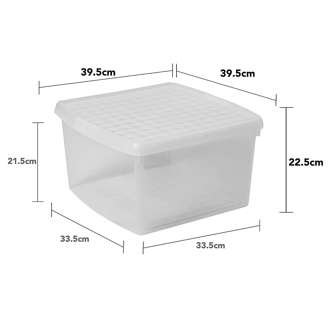 Wham Clip Pack of 4 Square Storage Boxes With Lids