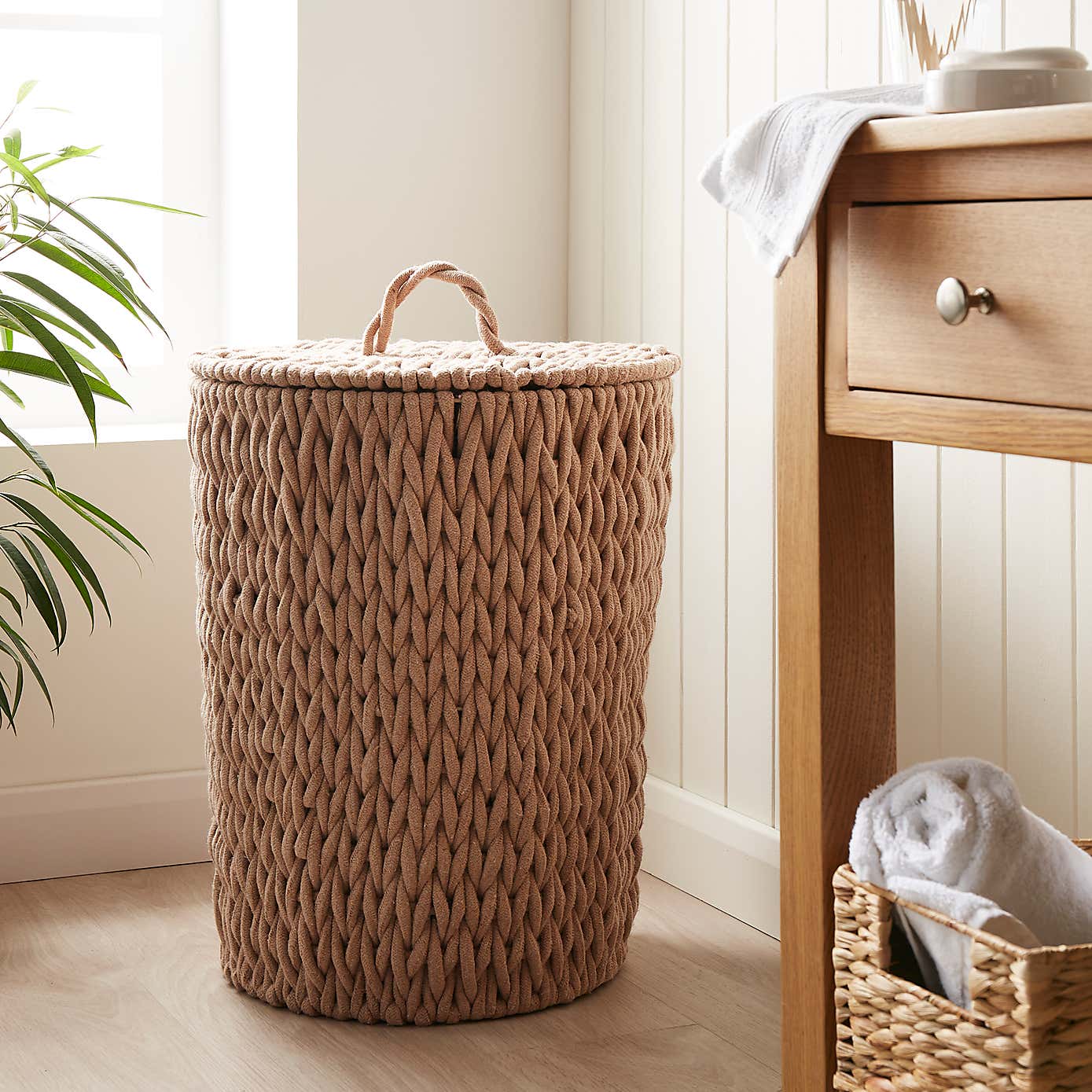 Cable Knit Laundry Basket