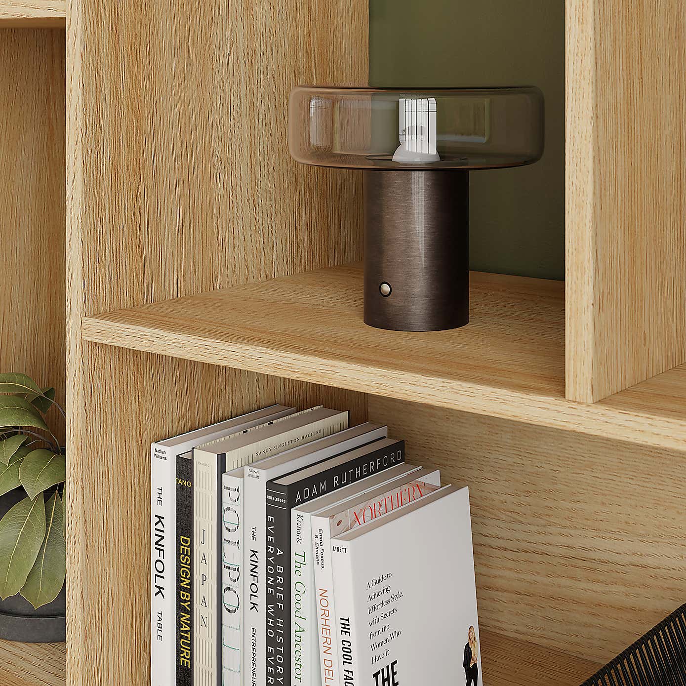 Hardy Wide Bookcase with 2 Drawers, Oak Effect