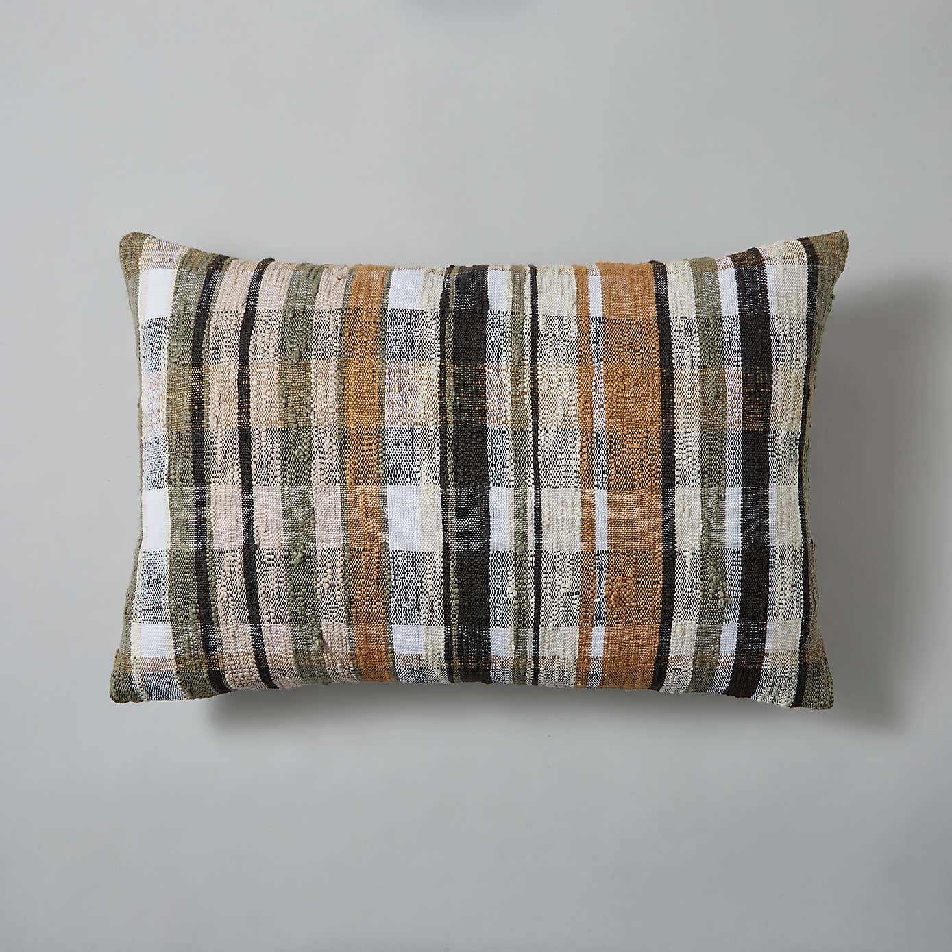 Woven Check Cushion Brown