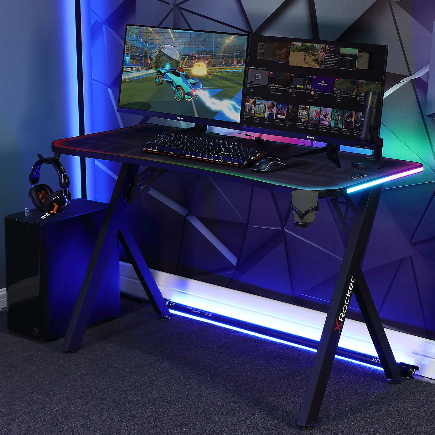 X Rocker Lumio XL LED Gaming Desk
