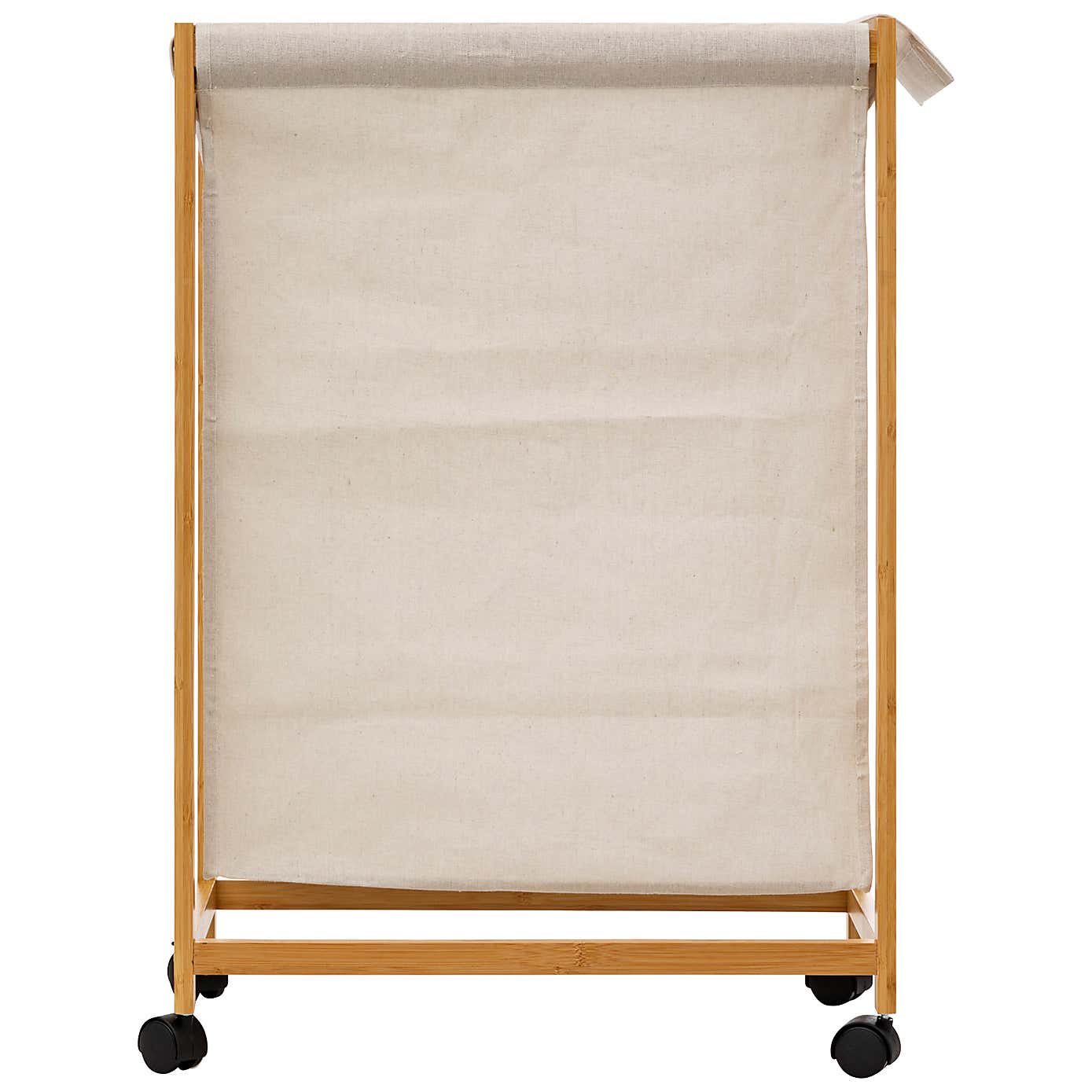 White 52L Laundry Basket on Rollers