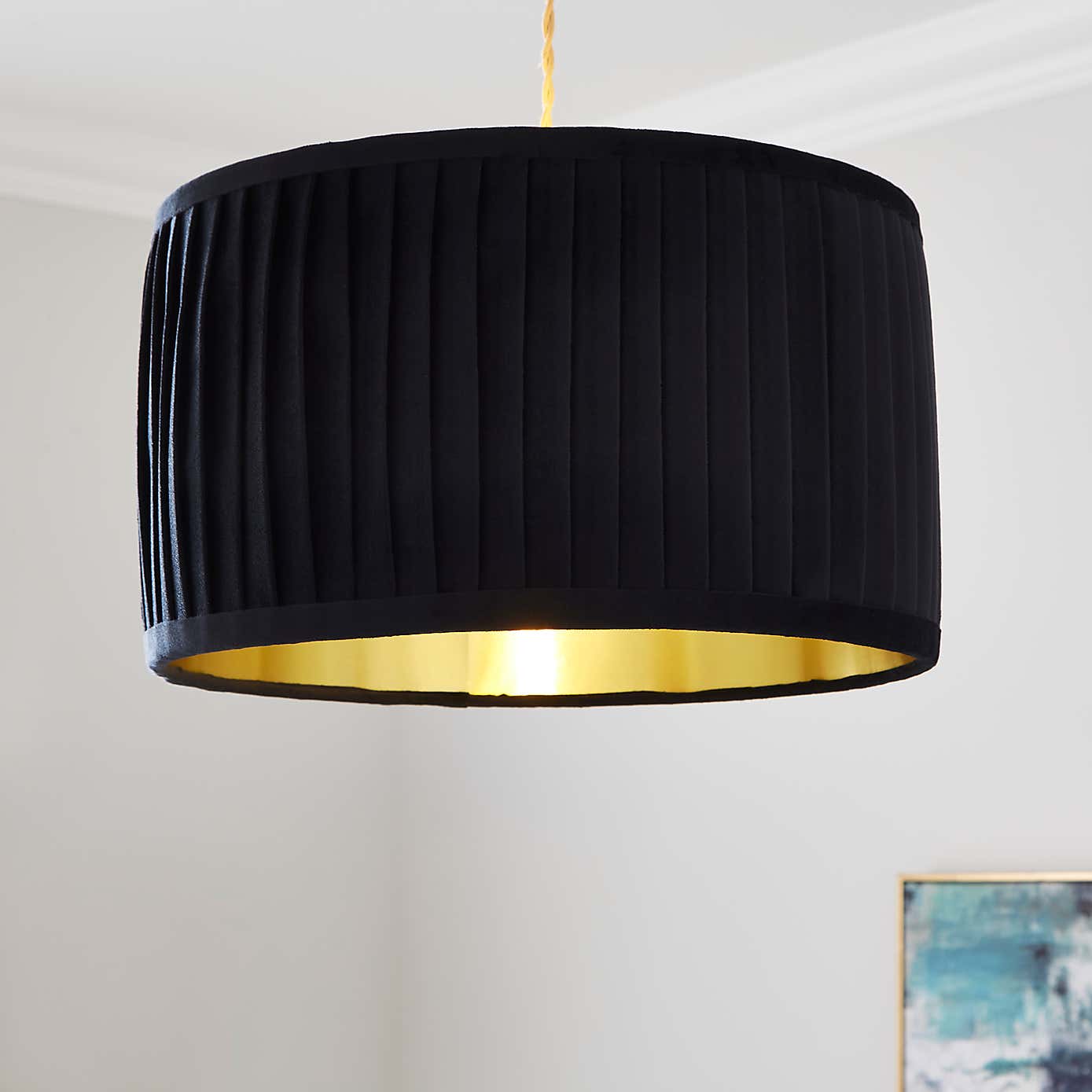 Sawyer Pleated Velvet Drum Lamp Shade