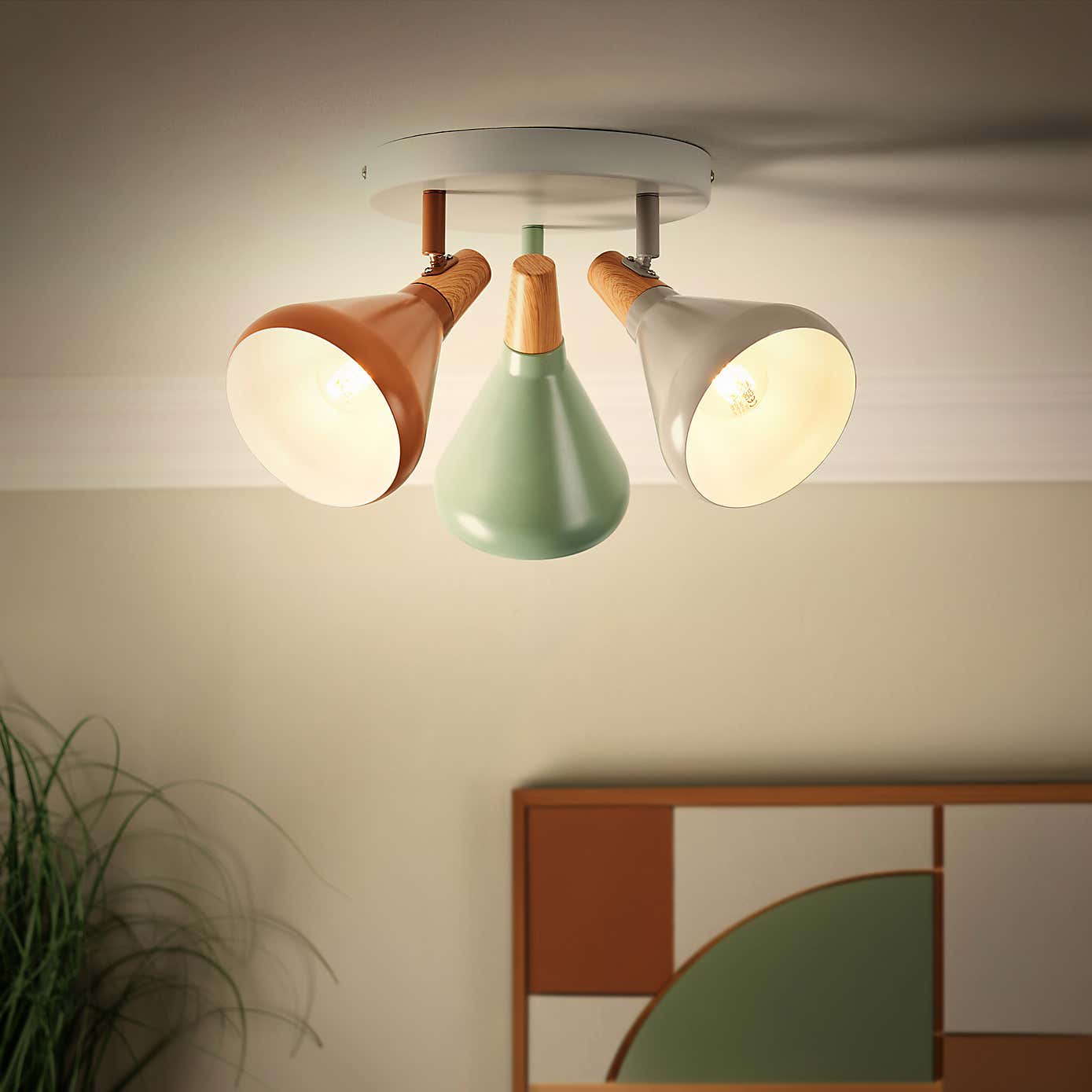 Wolston Retro 3 Light Adjustable Spotlight