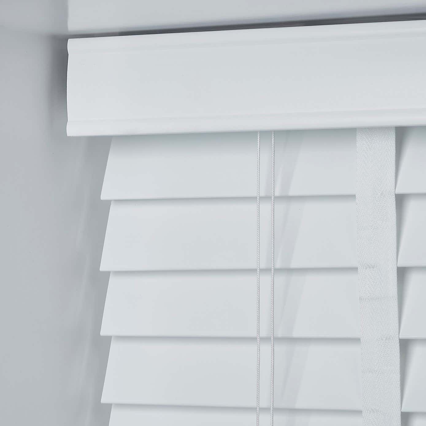 White Fauxwood 50mm Slats Venetian Blind