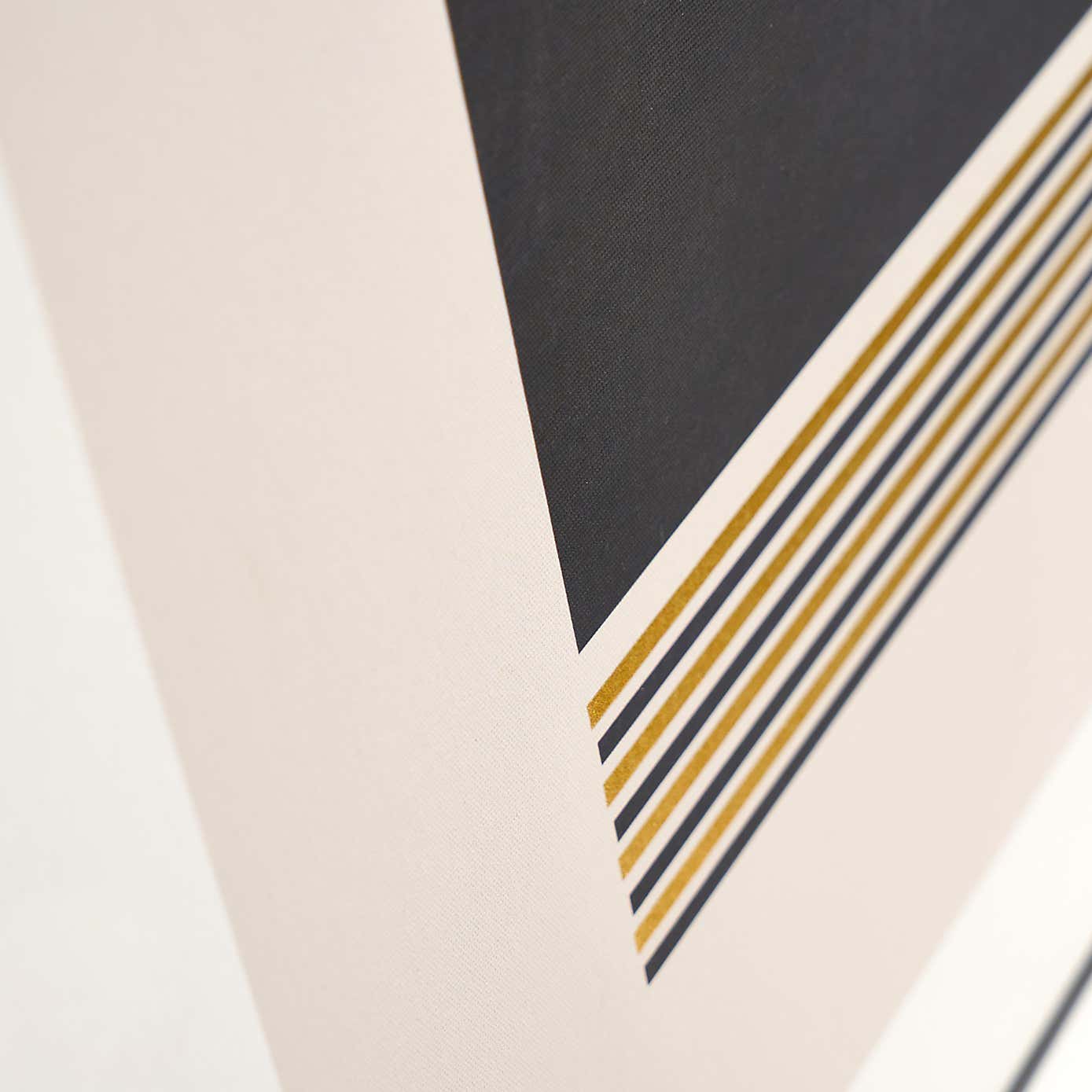 Art Deco Gold Detail Black Framed Print