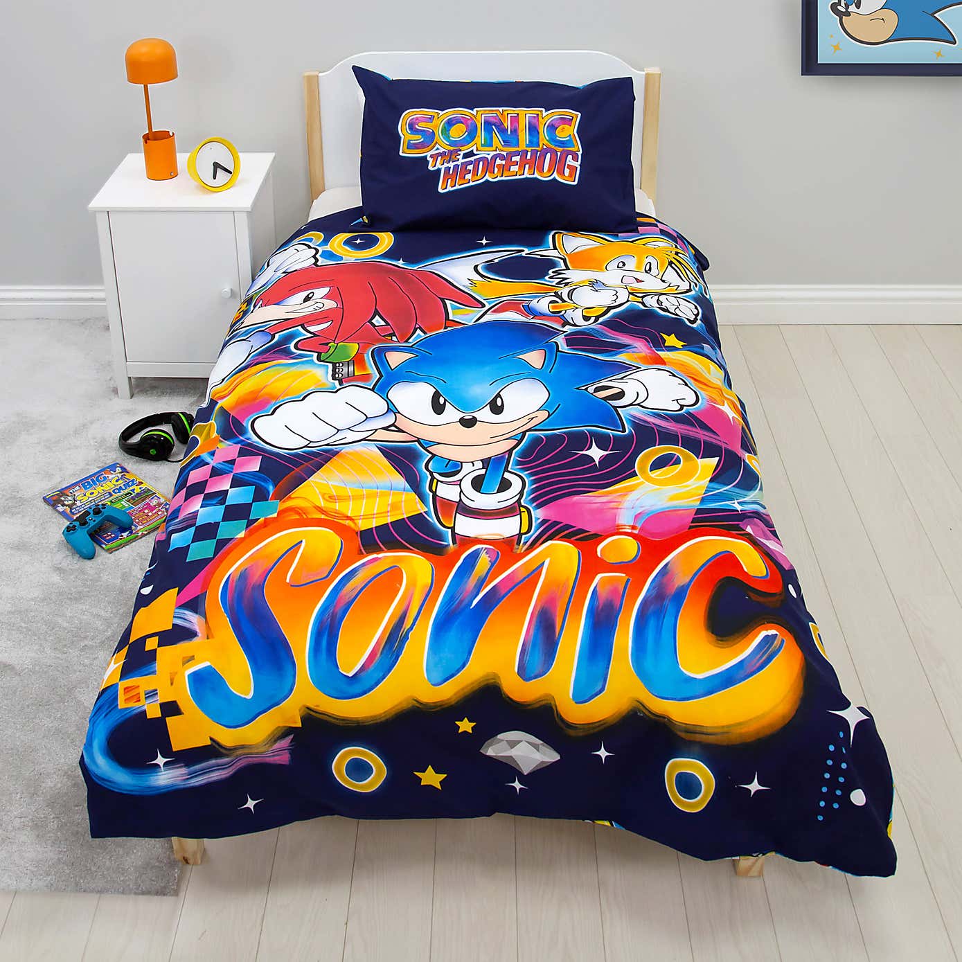 Sonic Liquid Polycotton Single Duvet Cover & Pillowcase Set