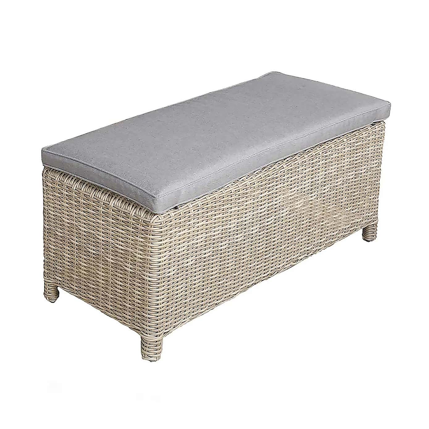 Wentworth 7 Piece Deluxe Modular Corner Lounge Set with Square Firepit