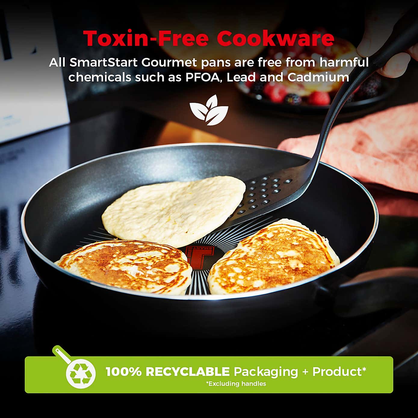 Tower Smart Start Gourmet Non-Stick Aluminium Frying Pan, 32cm