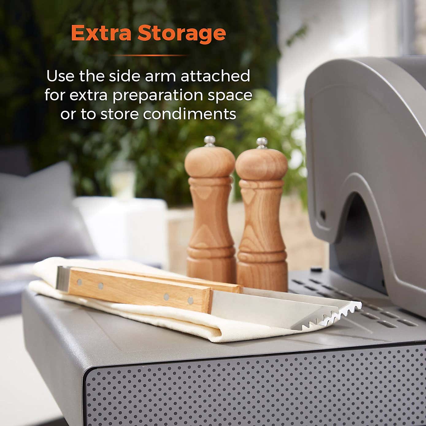 Tower Stealth 3000 Three Burner Gas BBQ with Side Burner, Grey Steel