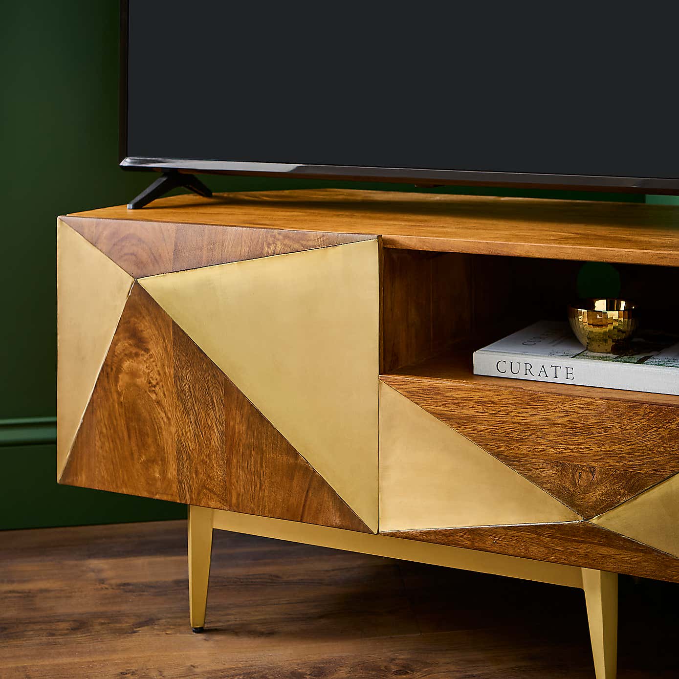 Zadie Corner TV Unit for TVs up to 42", Mango Wood