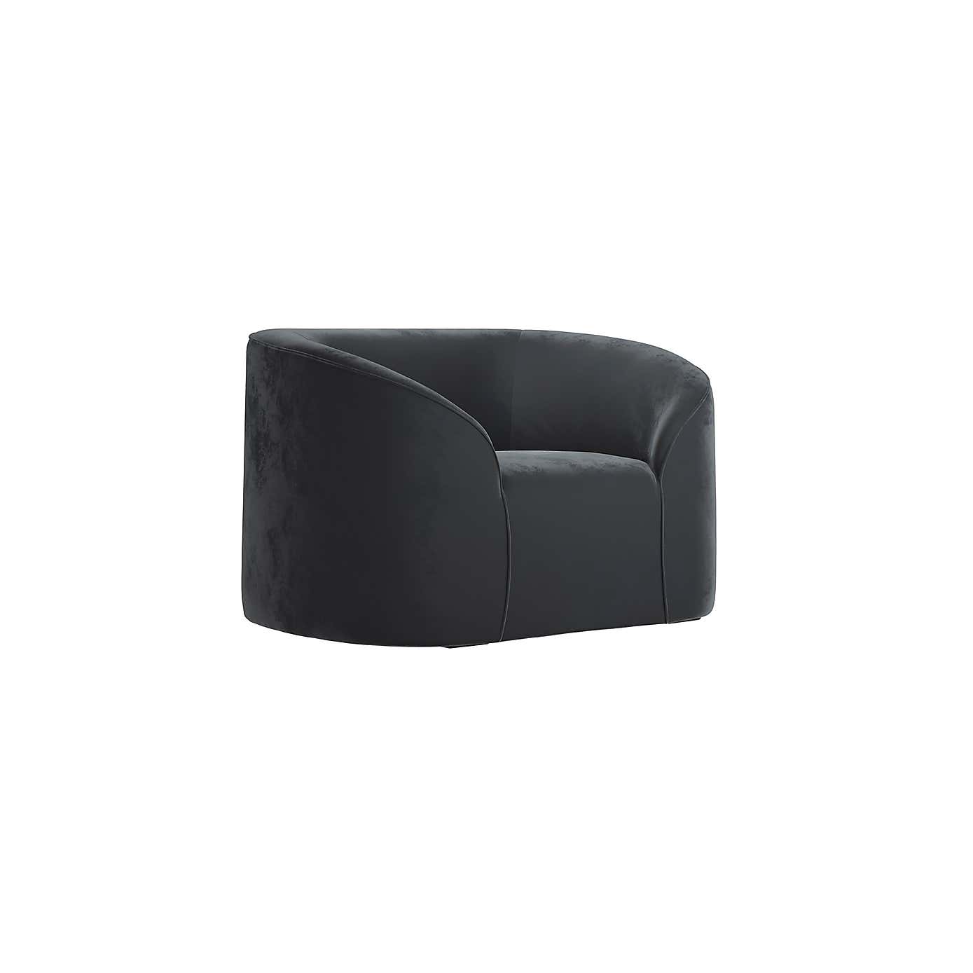 Zuma Black Velvet Occasional Armchair