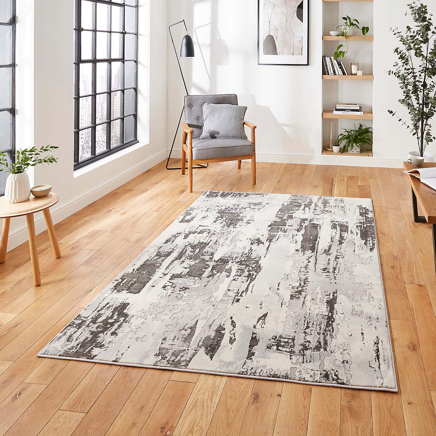 Apollo Marble Effect Washable Rug