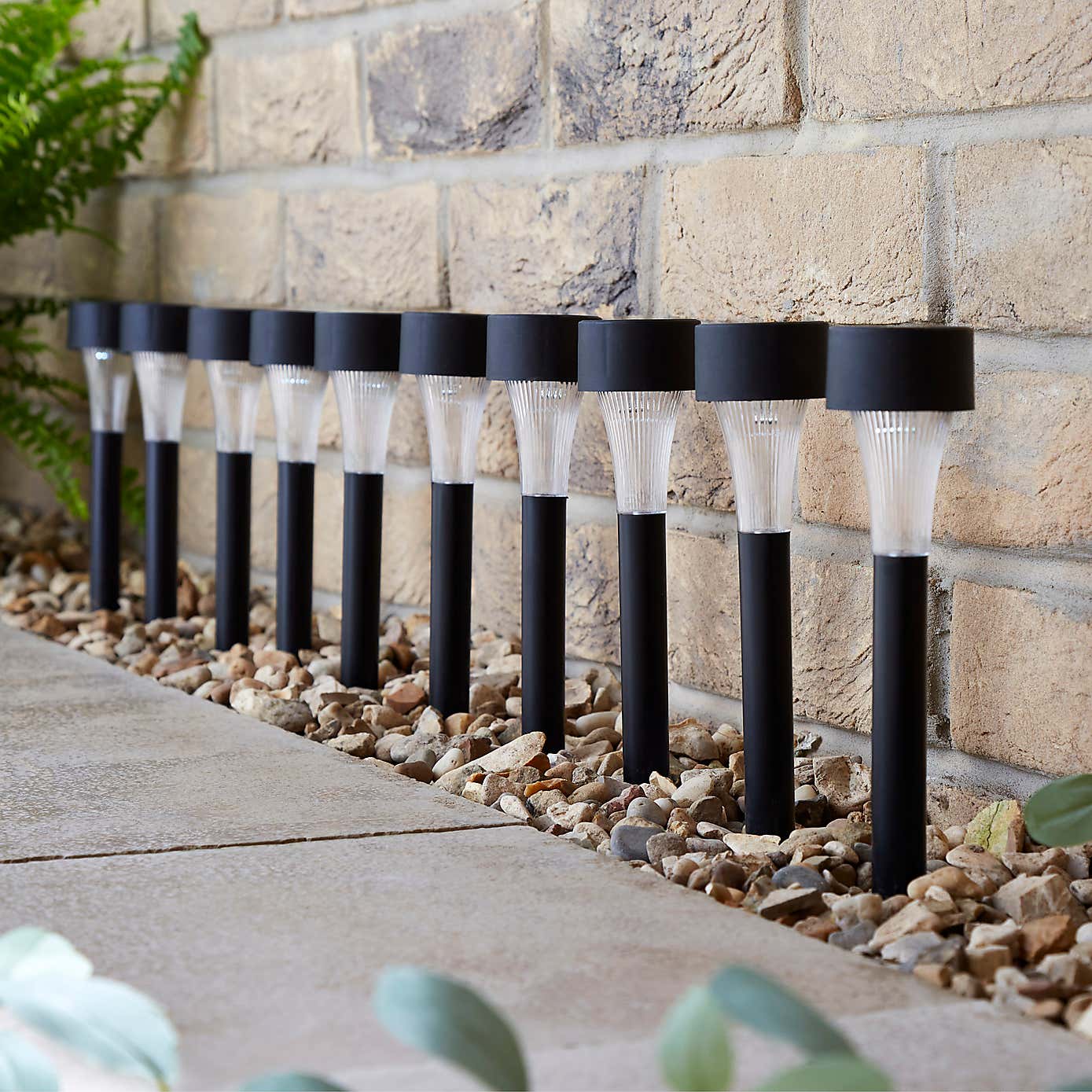 Pack of 10 Solar Plastic Stake Lights