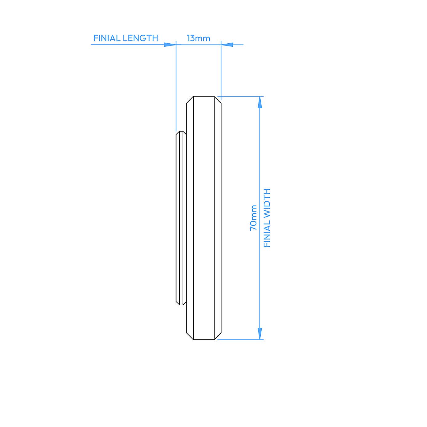 Stepped Stud Fixed Metal Curtain Pole with Rings