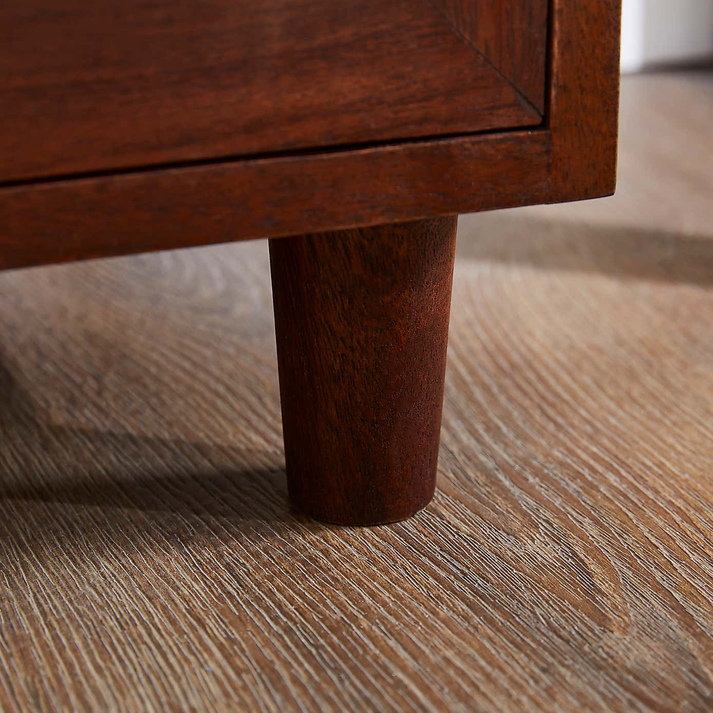 Elias Under Sink Unit, Acacia Wood and Reeded Glass
