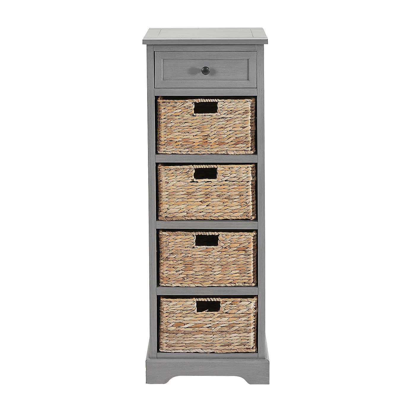 Pacific Devonshire 5 Drawer Chest, Grey Painted Pine