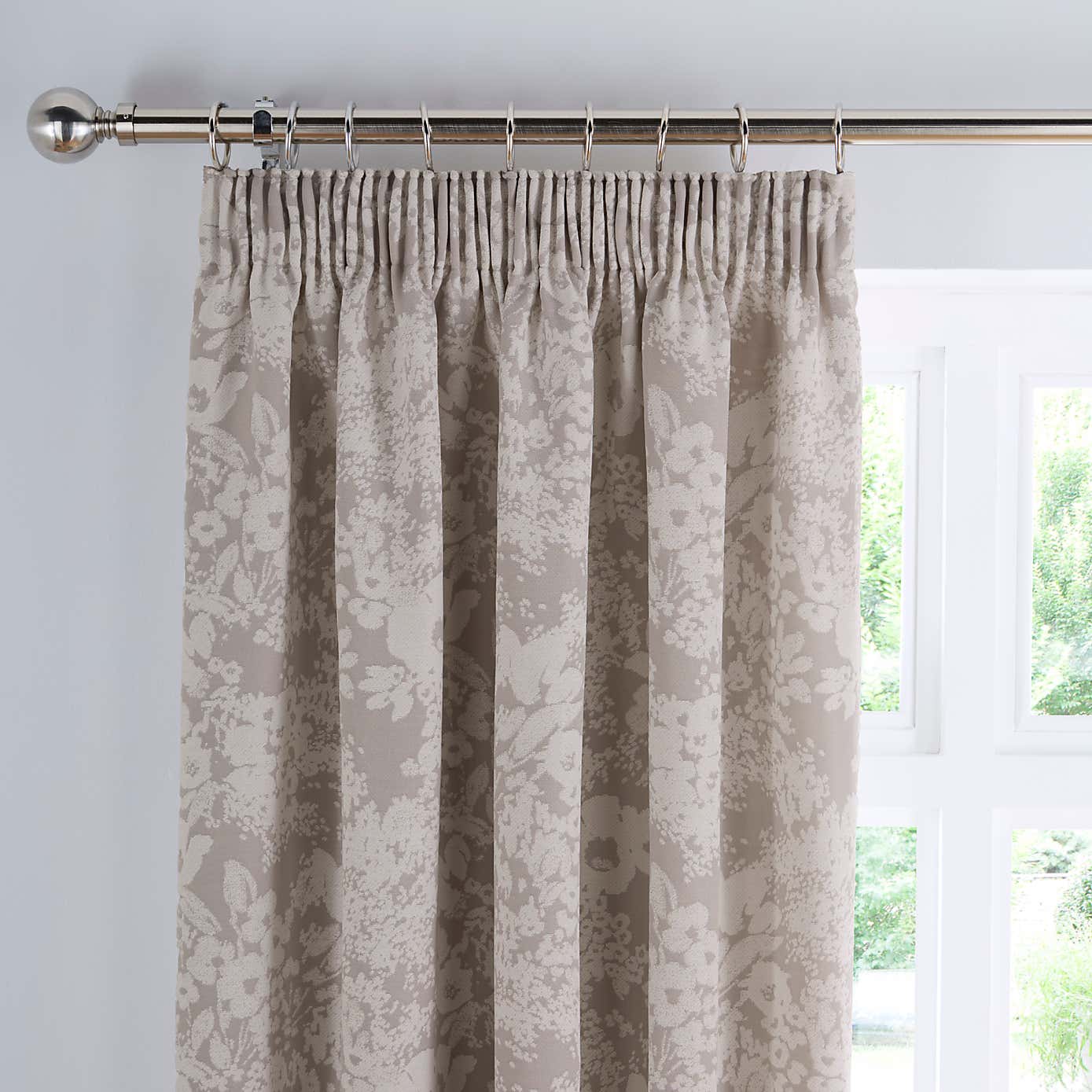 Sofia Floral Pencil Pleat Curtains