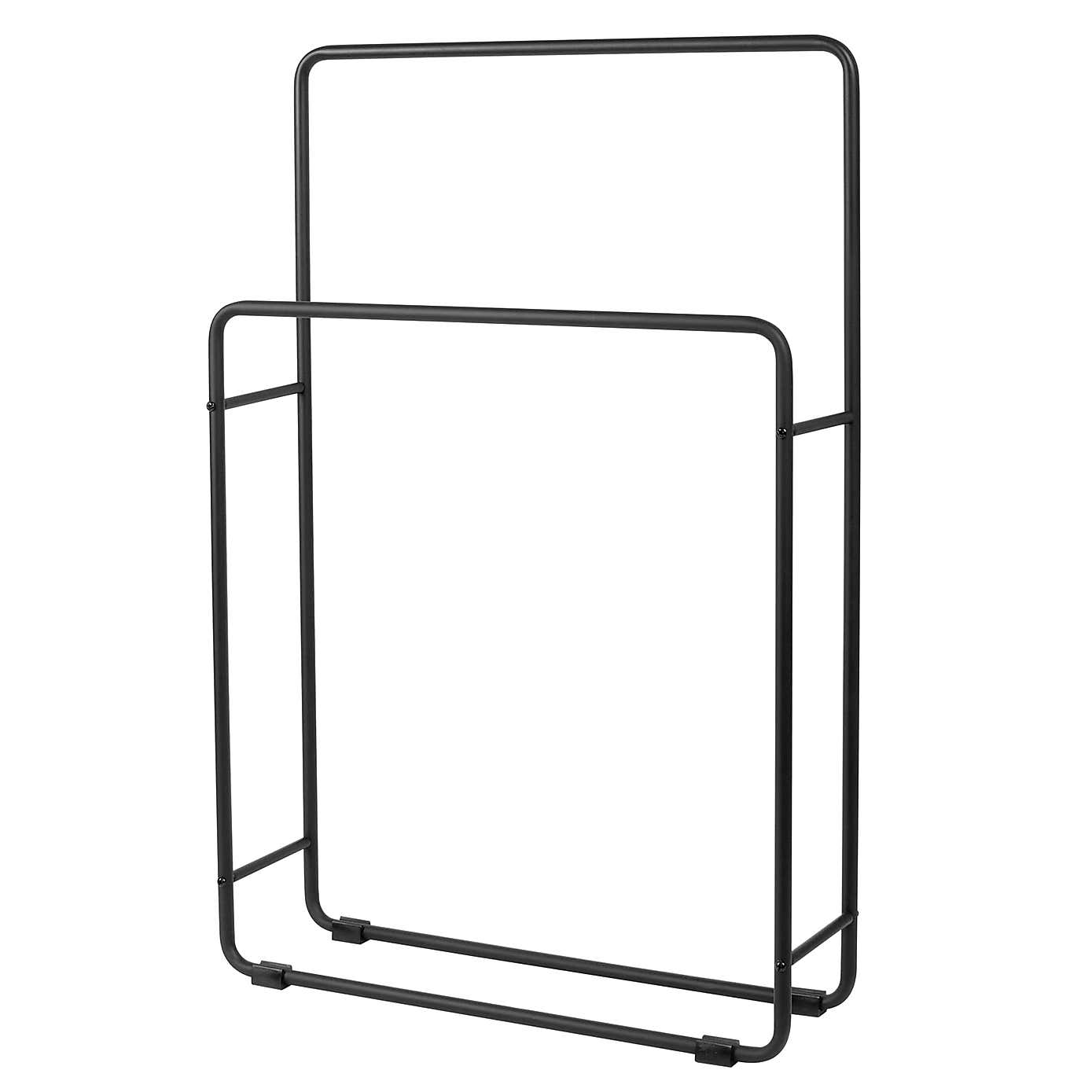 Elements Matt Black Free Standing Towel Rail