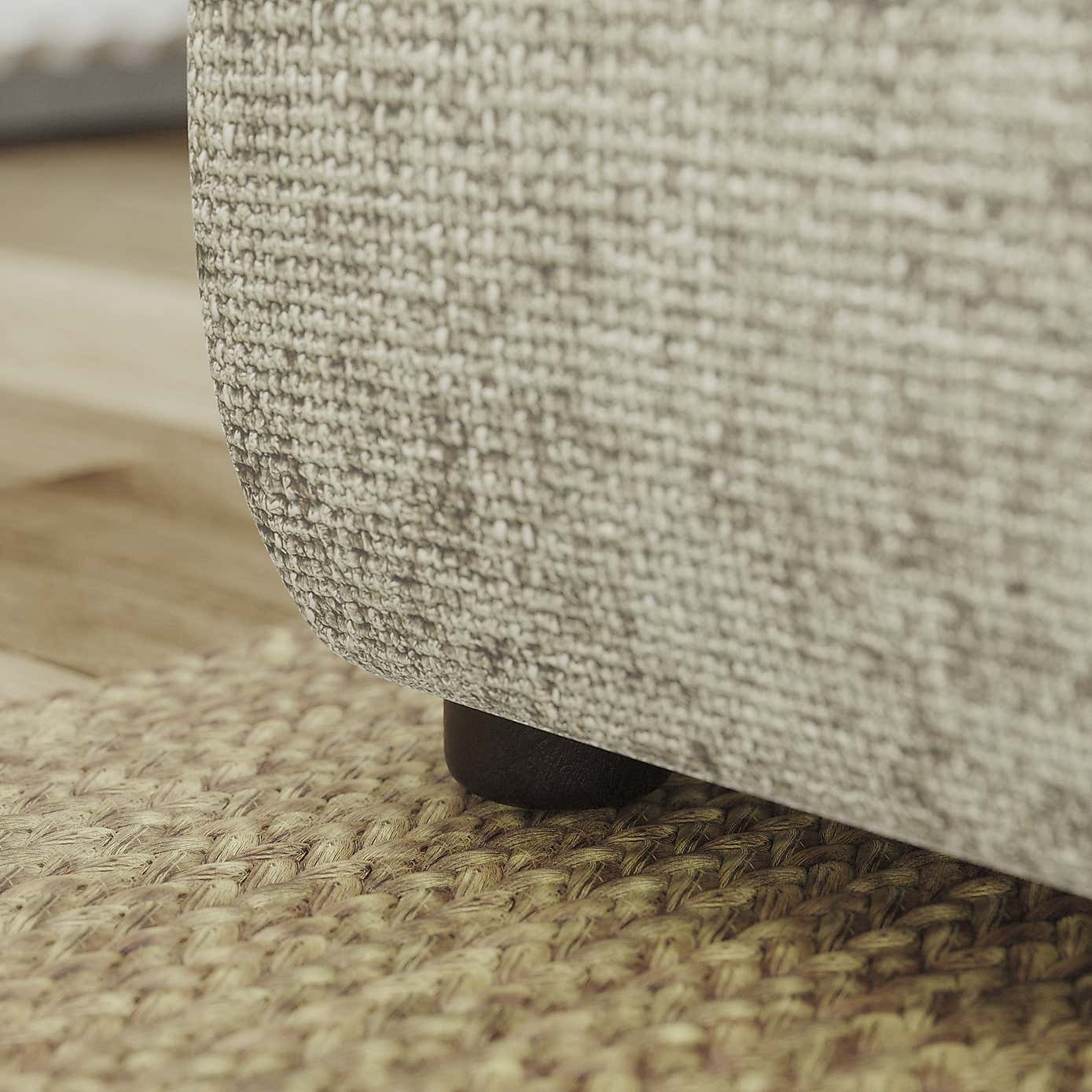 Blake Curved Arm Chunky Chenille Corner Chaise Sofa