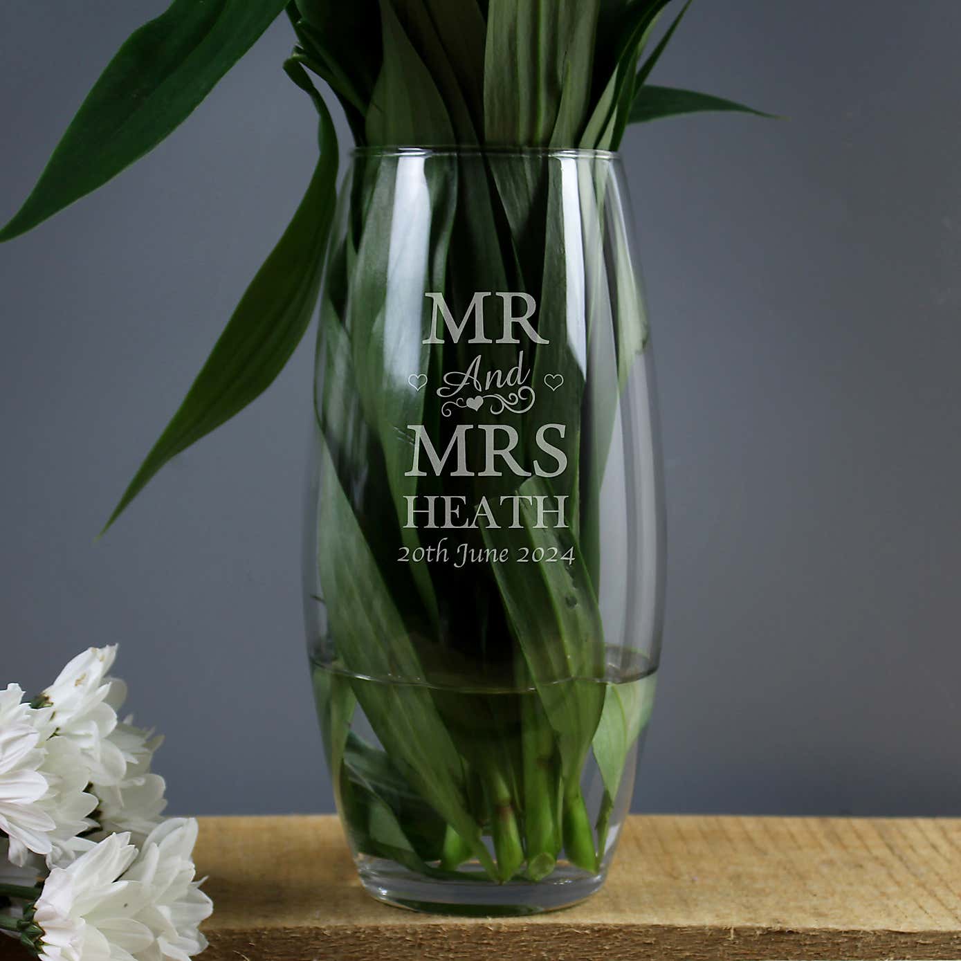 Personalised Mr and Mrs Bullet Vase
