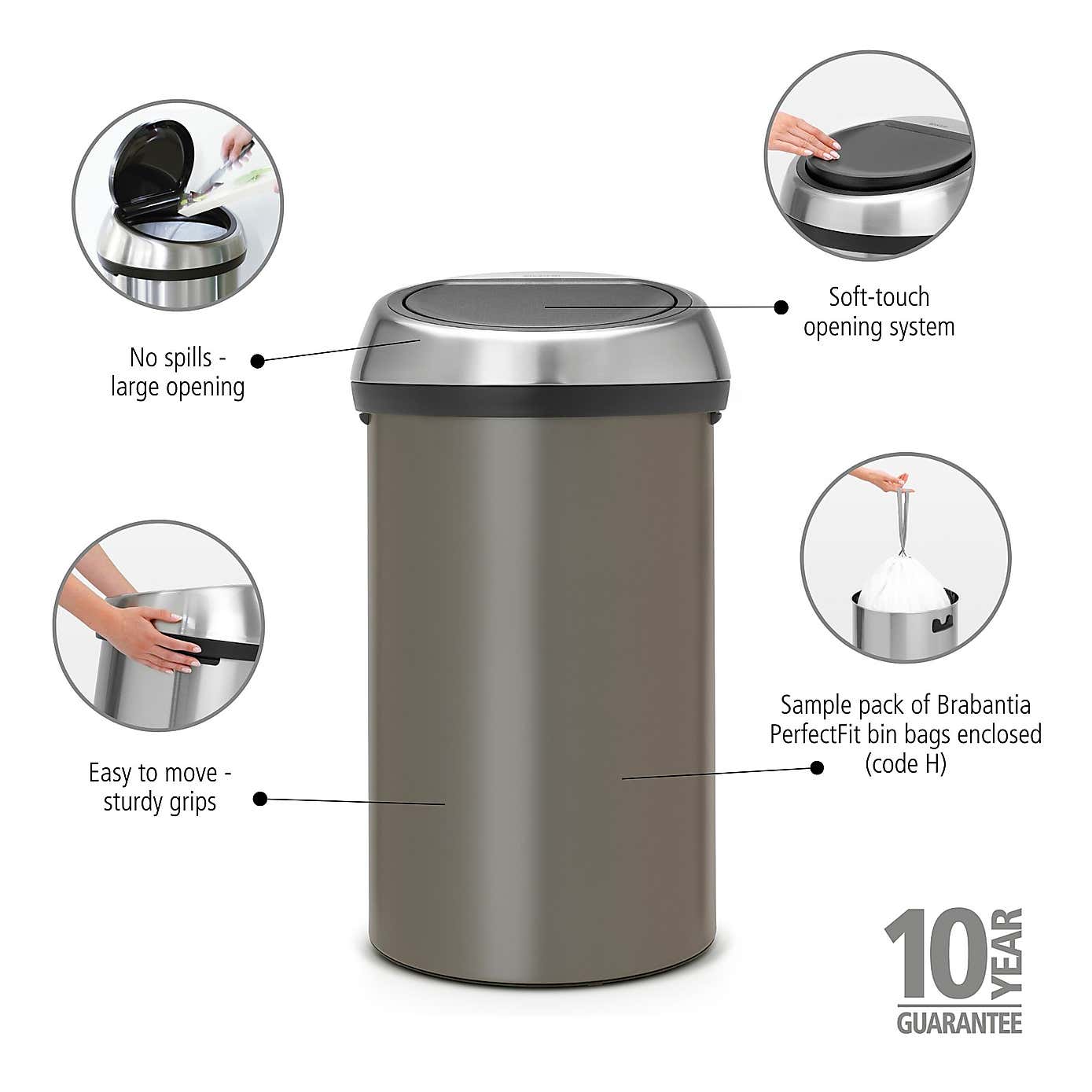 Brabantia 60L Touch Bin