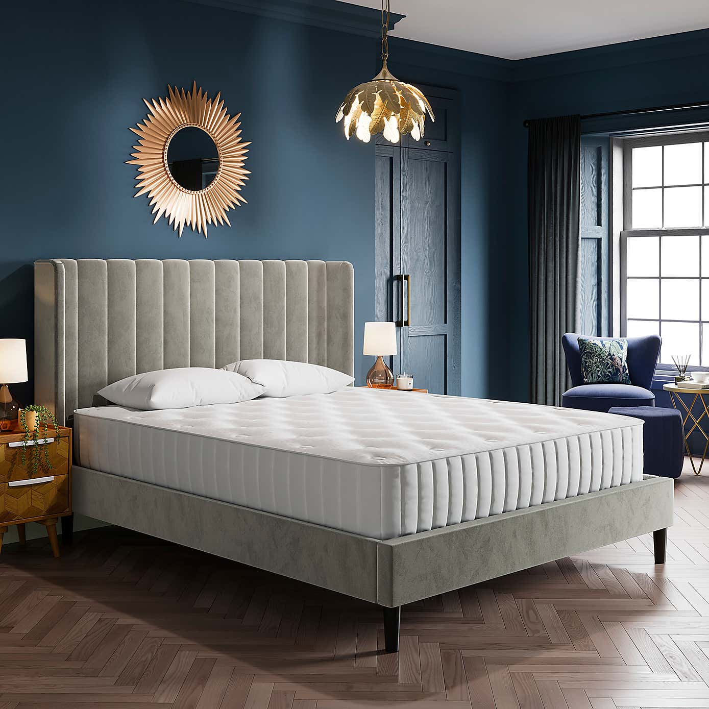 Alara Pleated Velvet Bed