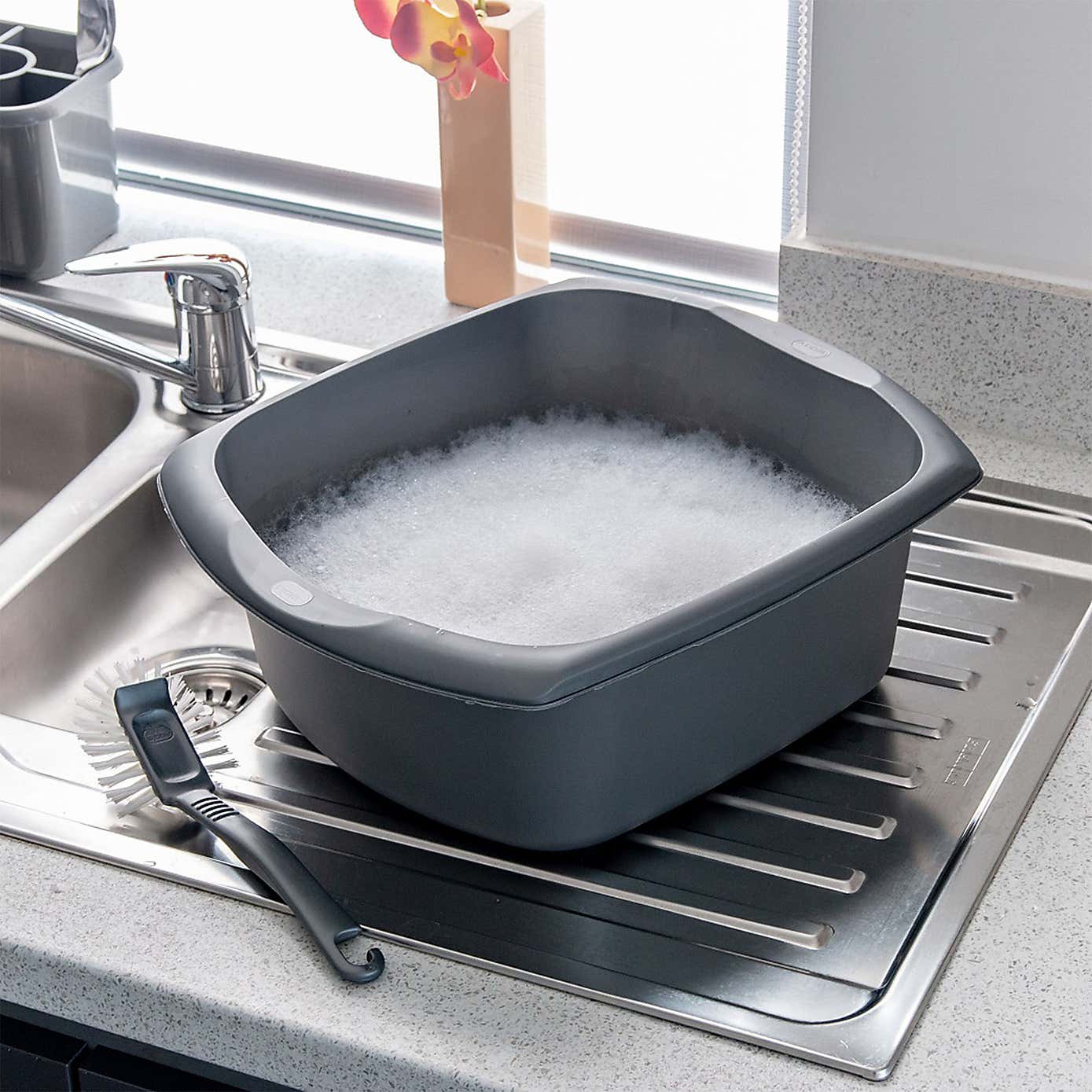 Addis Large Metallic Rectangular Washing Up Bowl