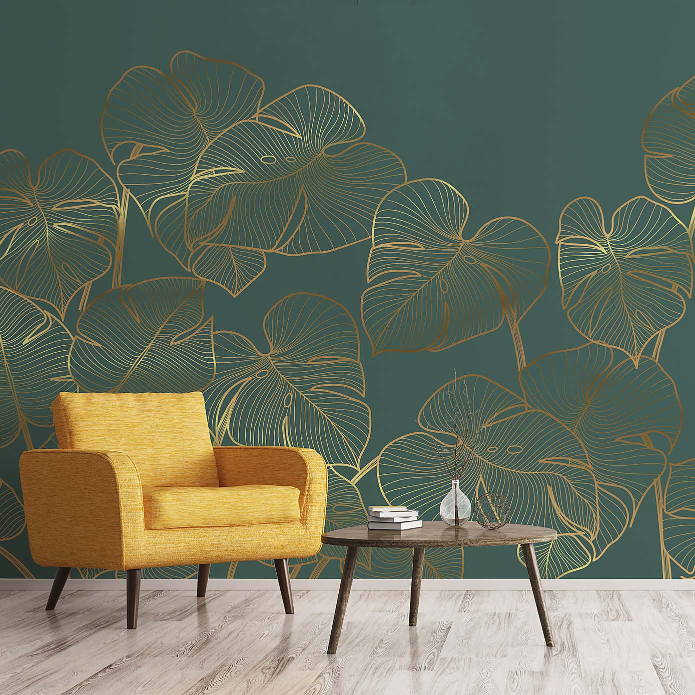 Leaves Mural Emerald Mural