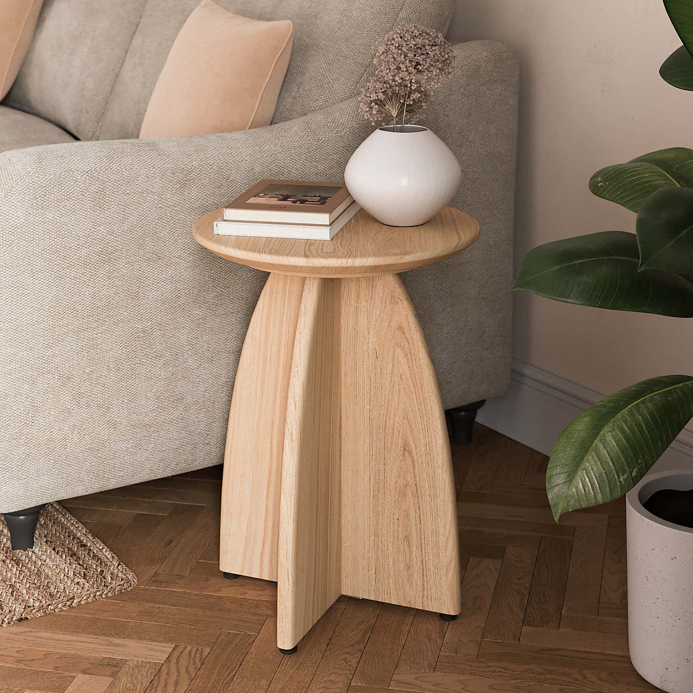 Effy Side Table, Natural Wood Effect
