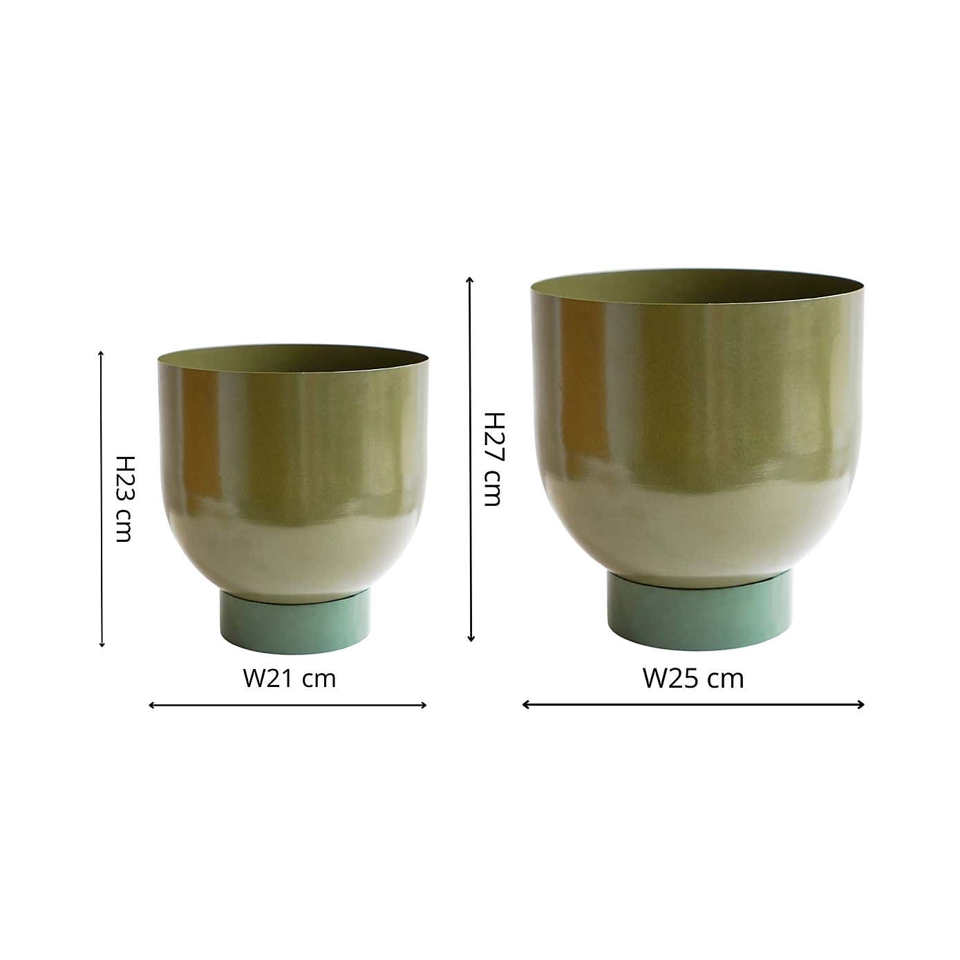 Set of 2 Austin Dual Metal Planters