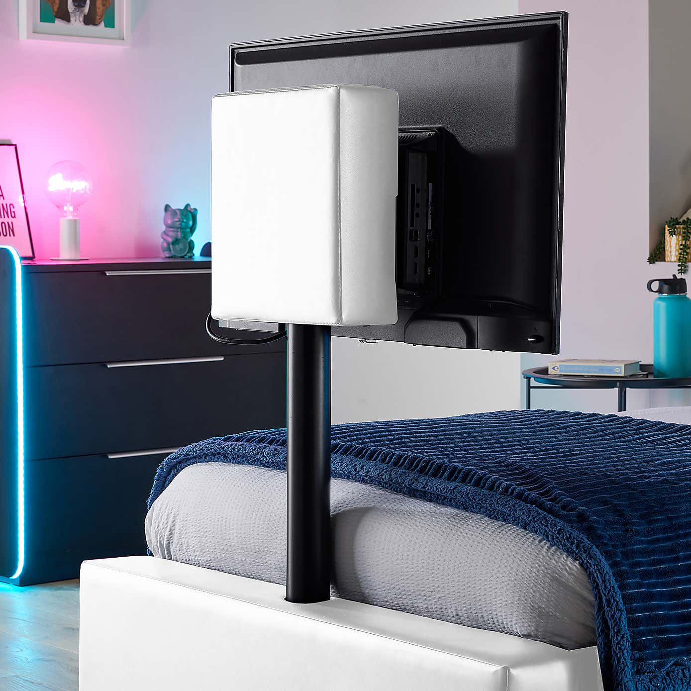X Rocker Living Ava TV Bed with LED Lights and TV Mount