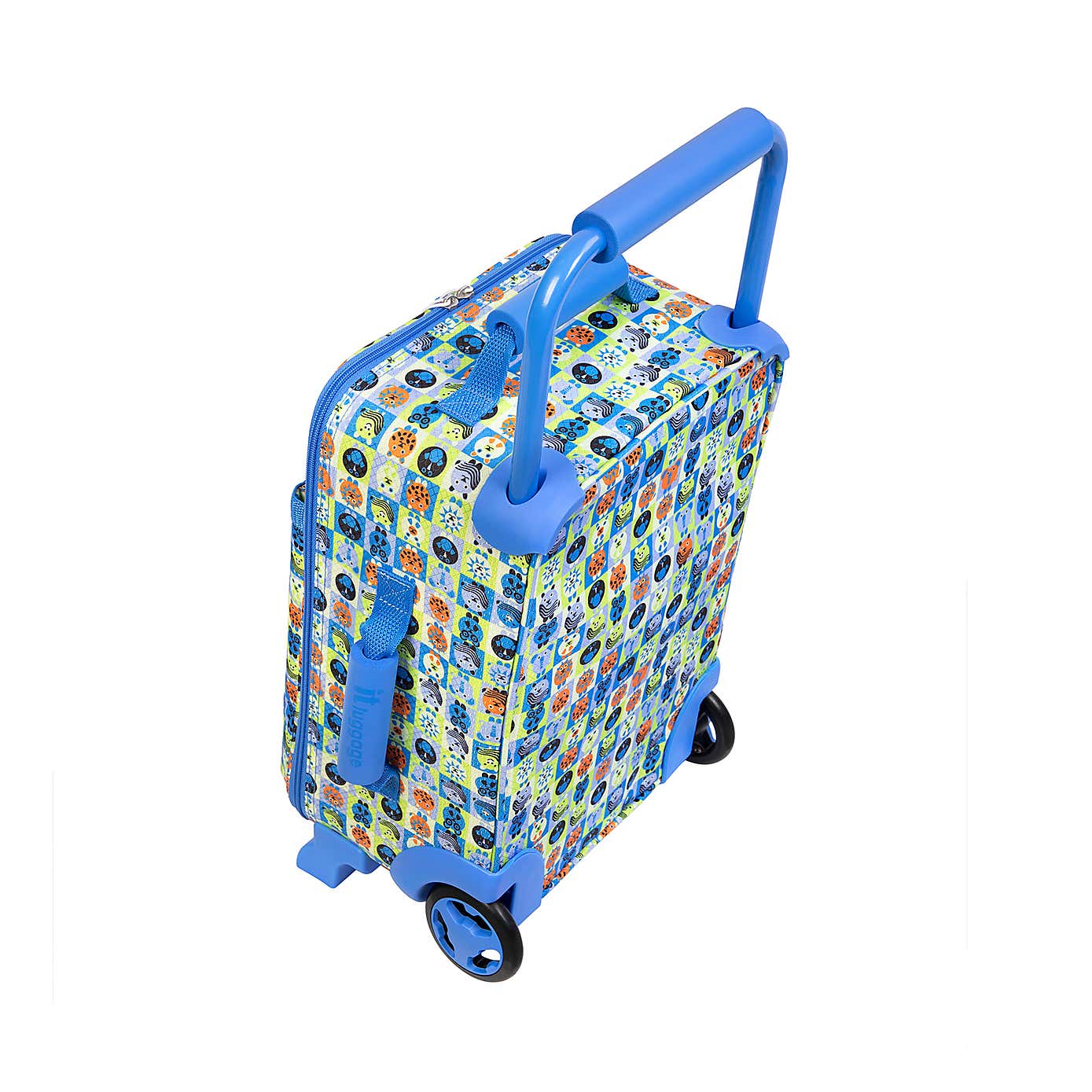 IT Luggage Curiosity Soft Shell Kiddies Minimals Blue Suitcase