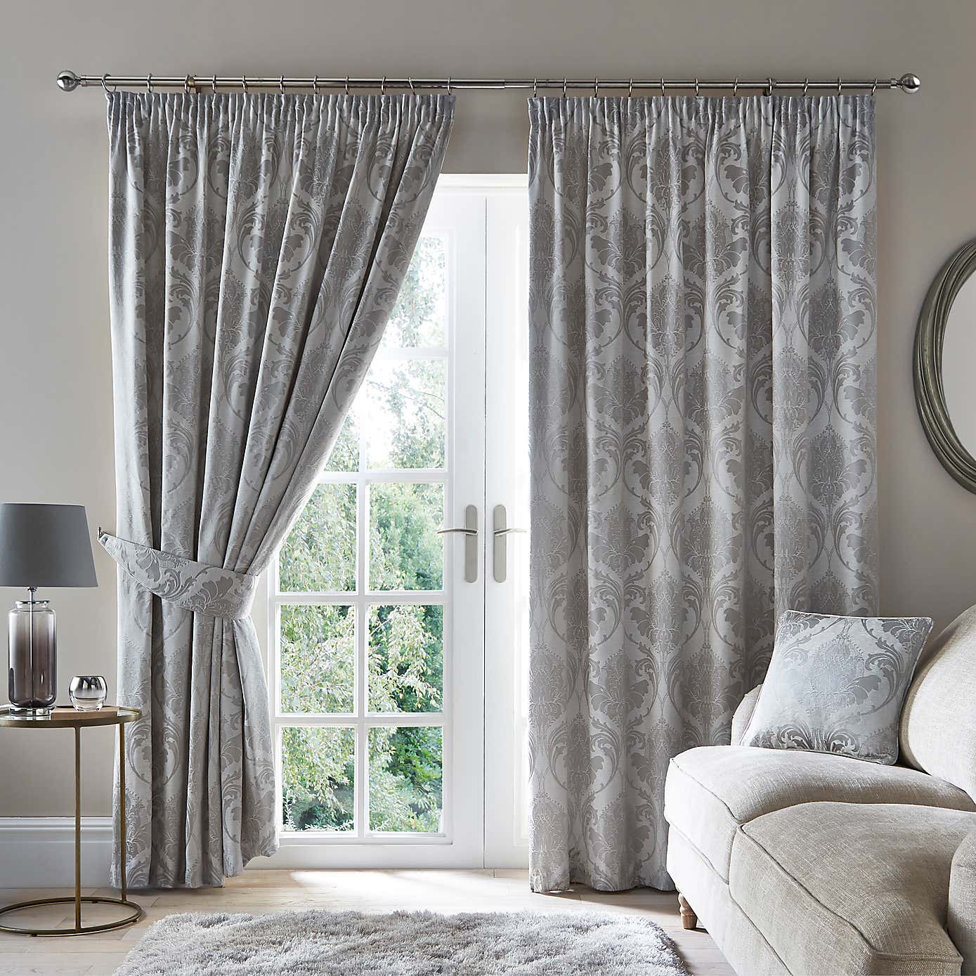 Zahra Silver Tiebacks