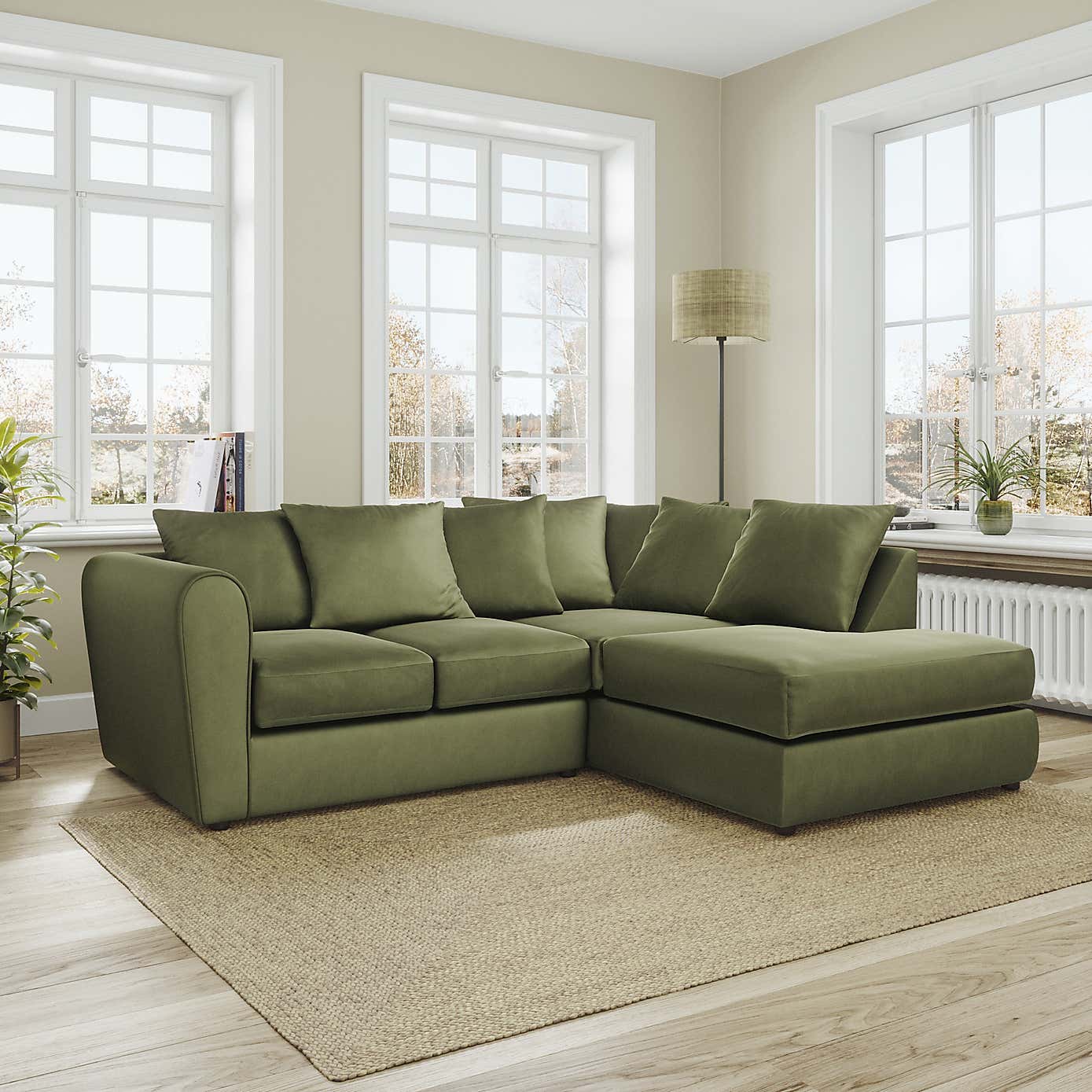 Blake Curved Arm Opulent Velvet Corner Chaise Sofa