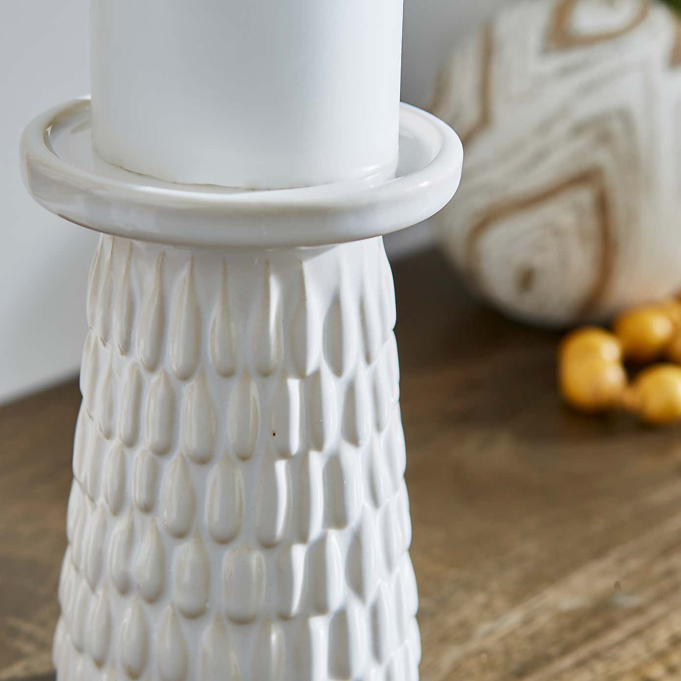 Zen Ceramic Pillar Candle Holder