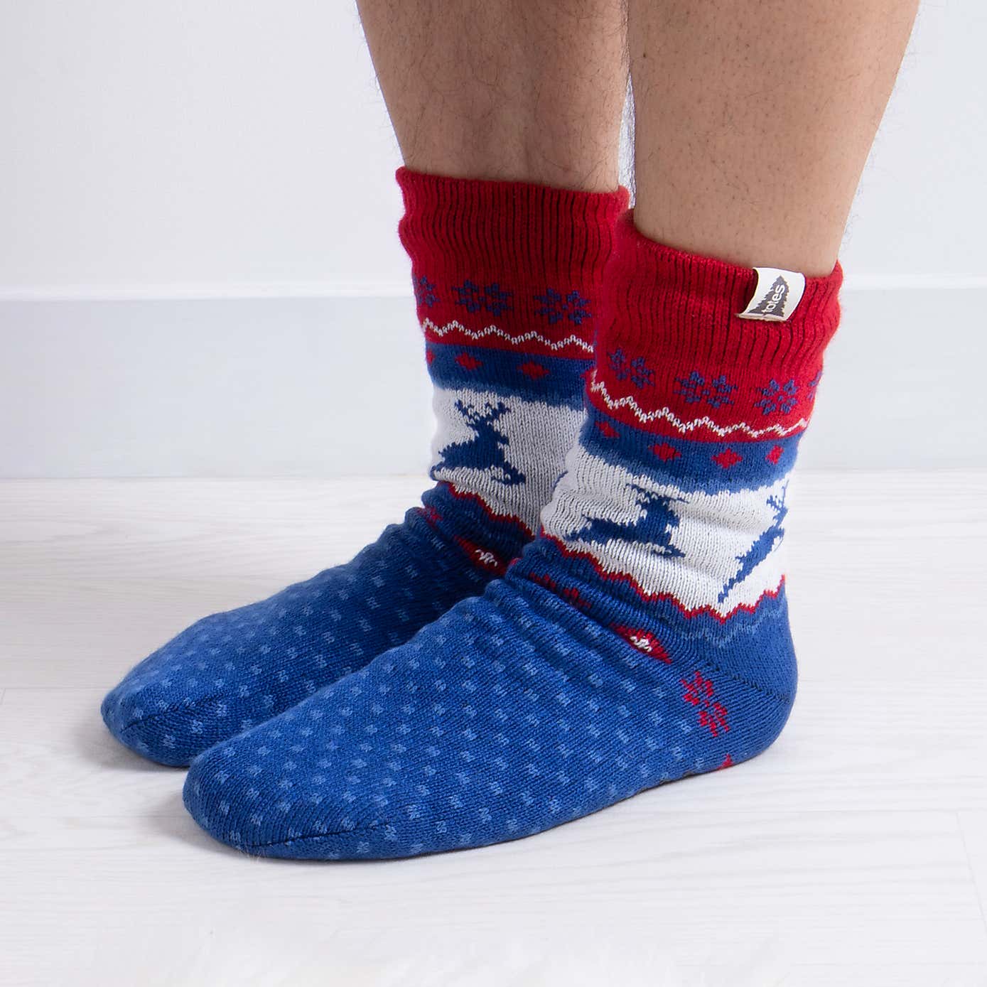 totes Sherpa Lined Fair Isle Slipper Socks