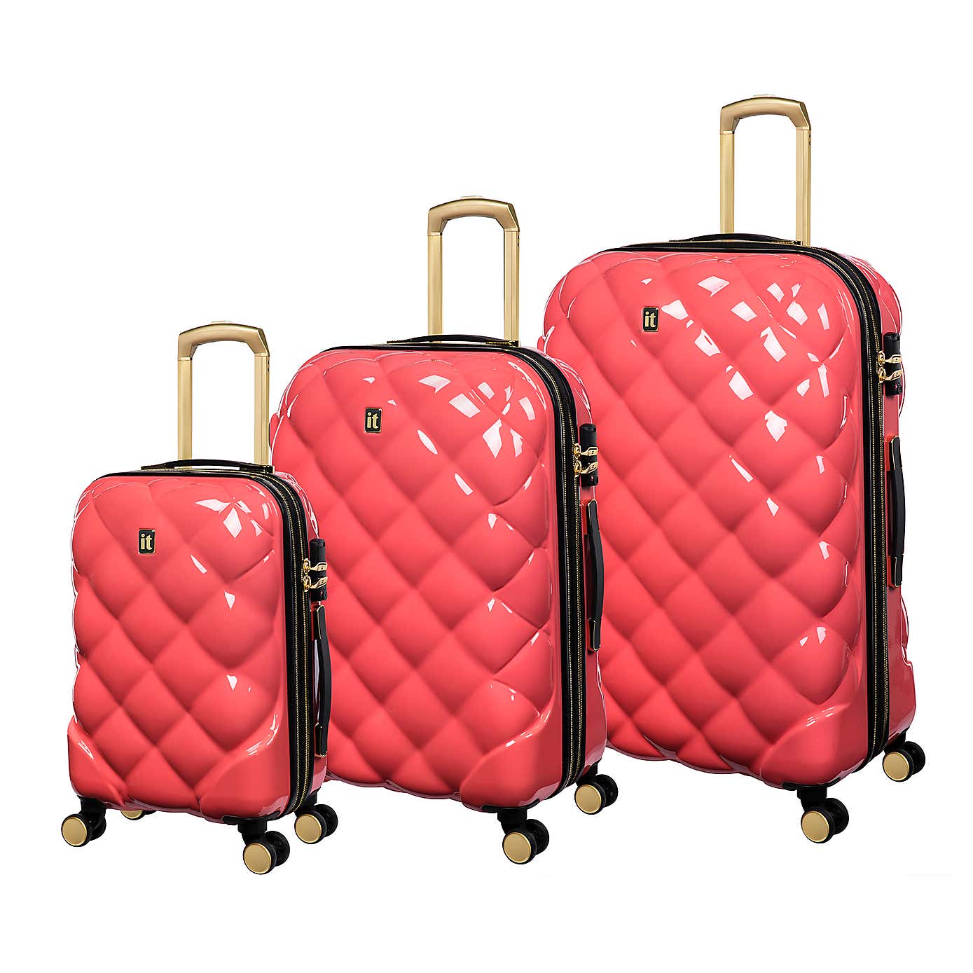 IT Luggage Set of 3 St Tropez Hard Shell Suitcases