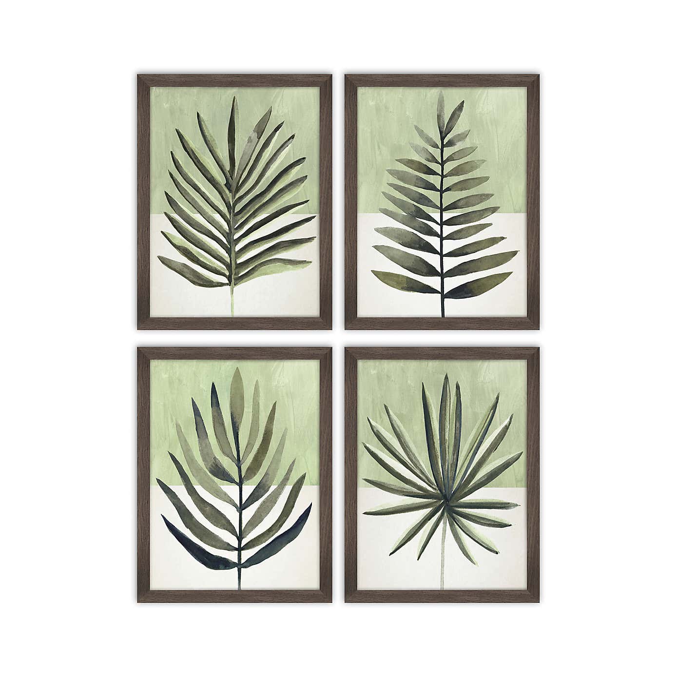 Set of 4 Verging Palm Framed Prints