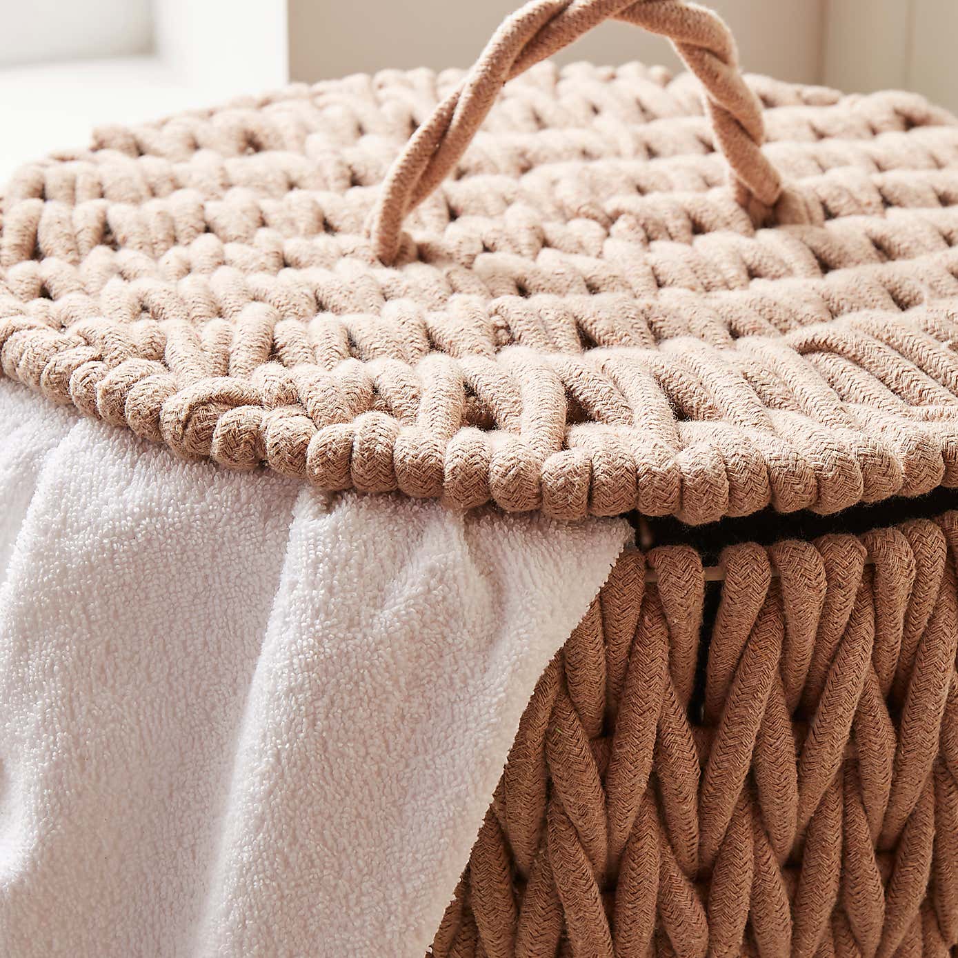 Cable Knit Laundry Basket