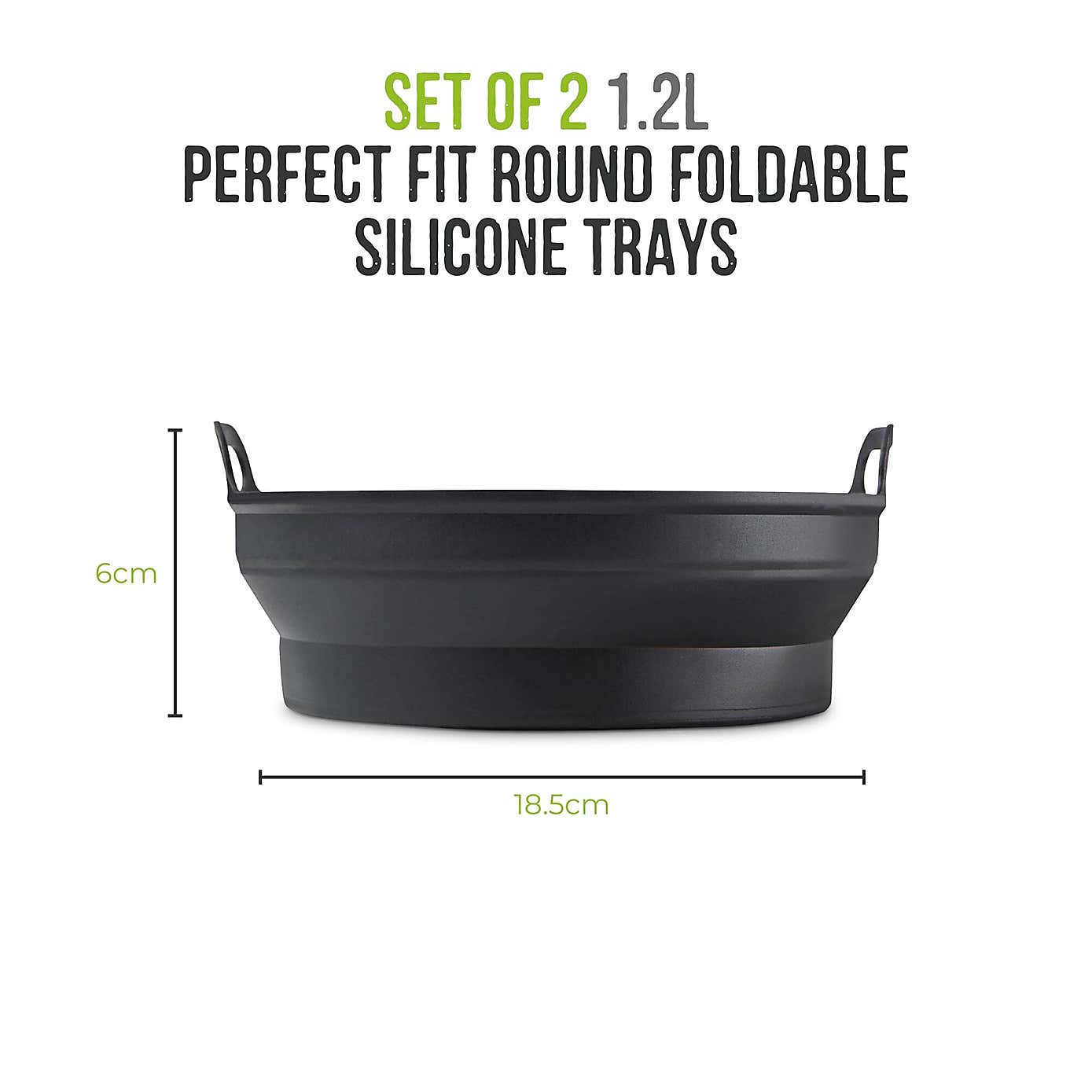 Tower Set of 2 Round Foldable Trays