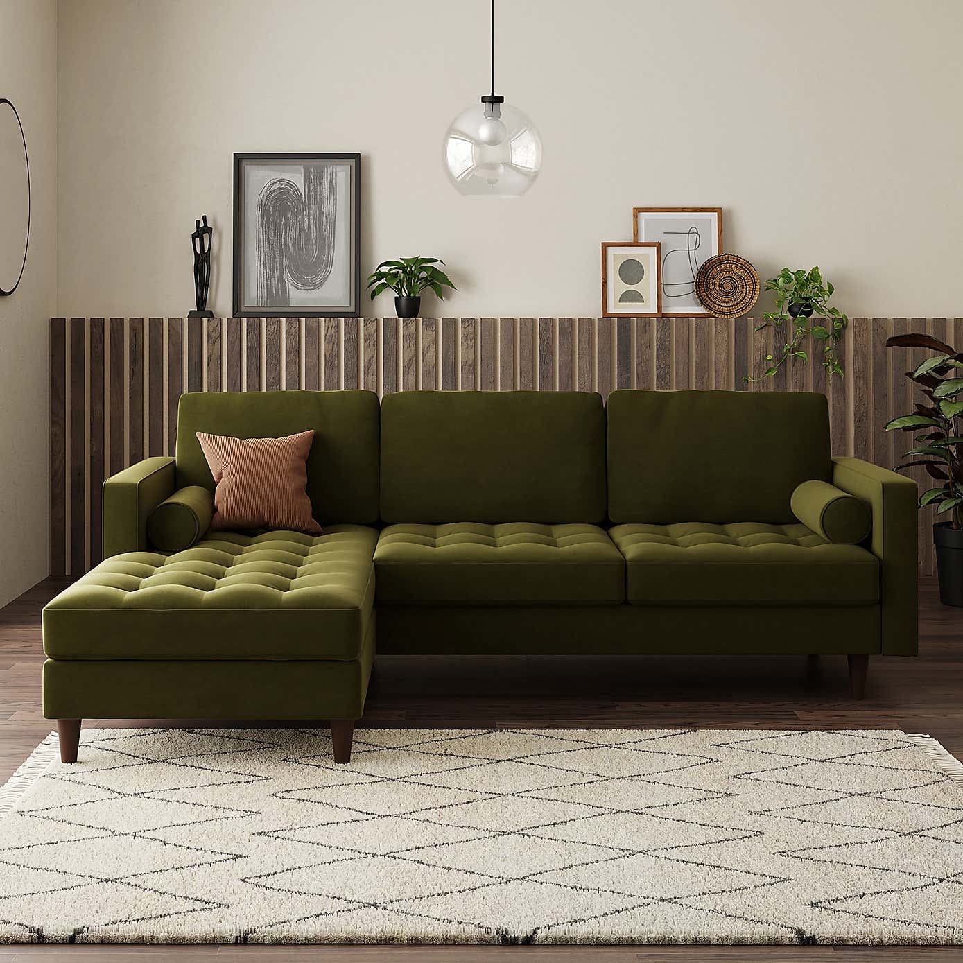 Zoe 4 Seater Corner Double Sofa Bed, Velvet