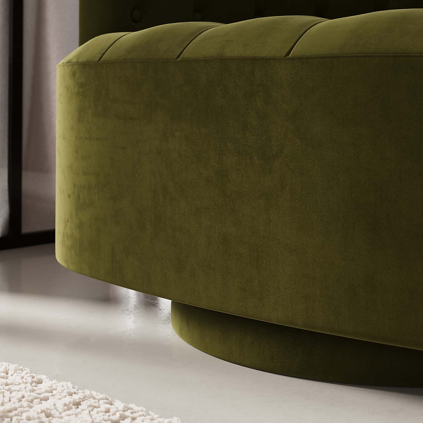 Elena Buttoned Swivel Chair