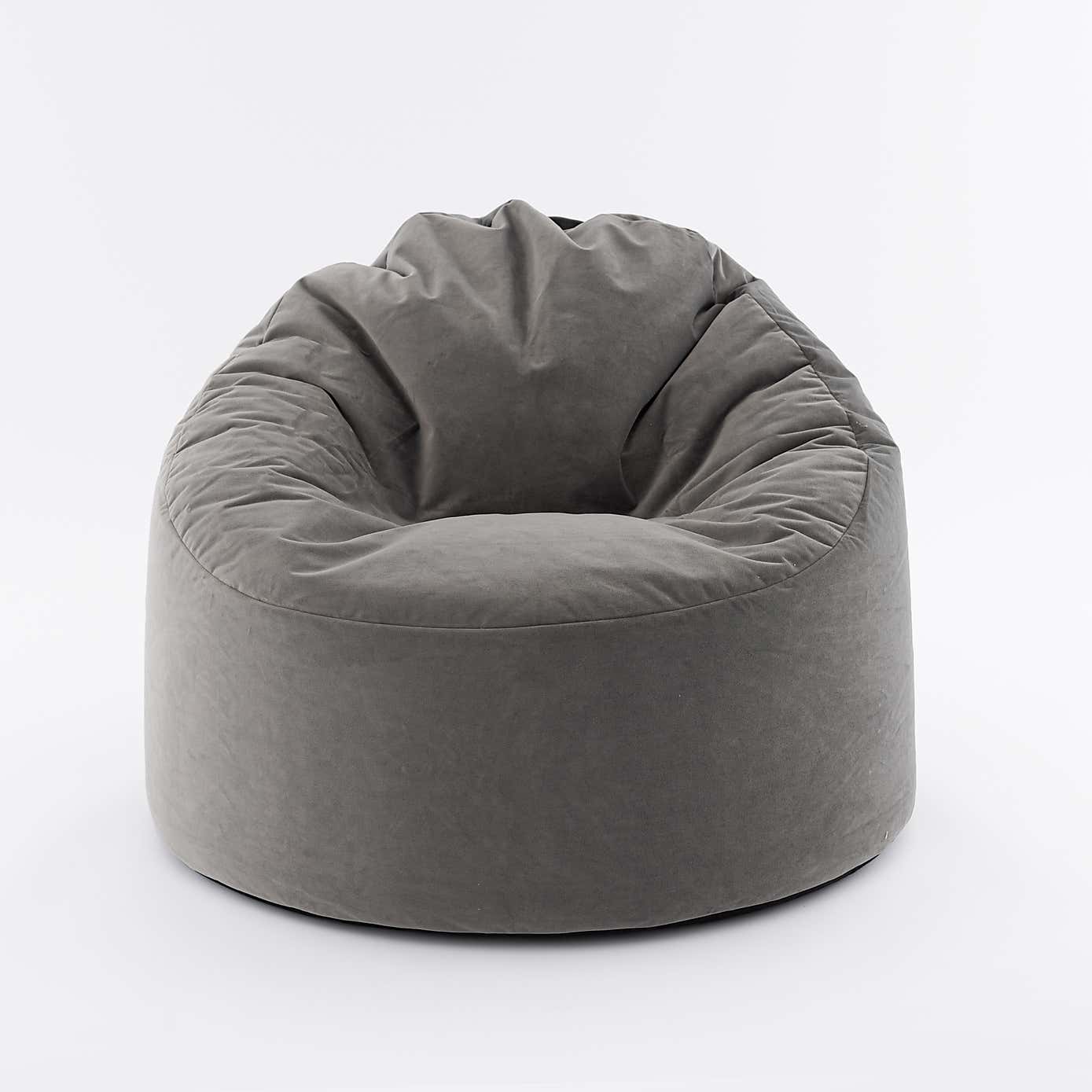 Eliza Velvet Grey Bean Chair