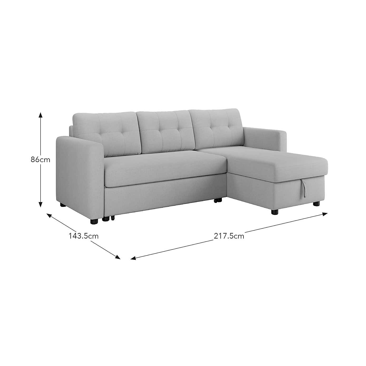 Barker Flatweave Trundle Corner Chaise Sofa Bed