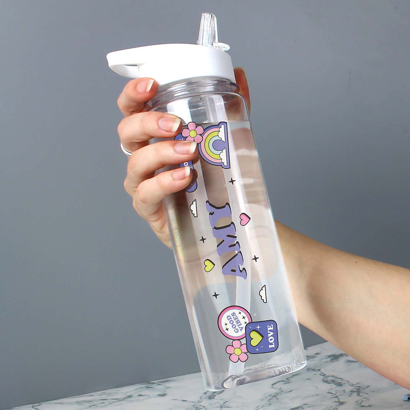 Personalised Good Vibes Water Bottle