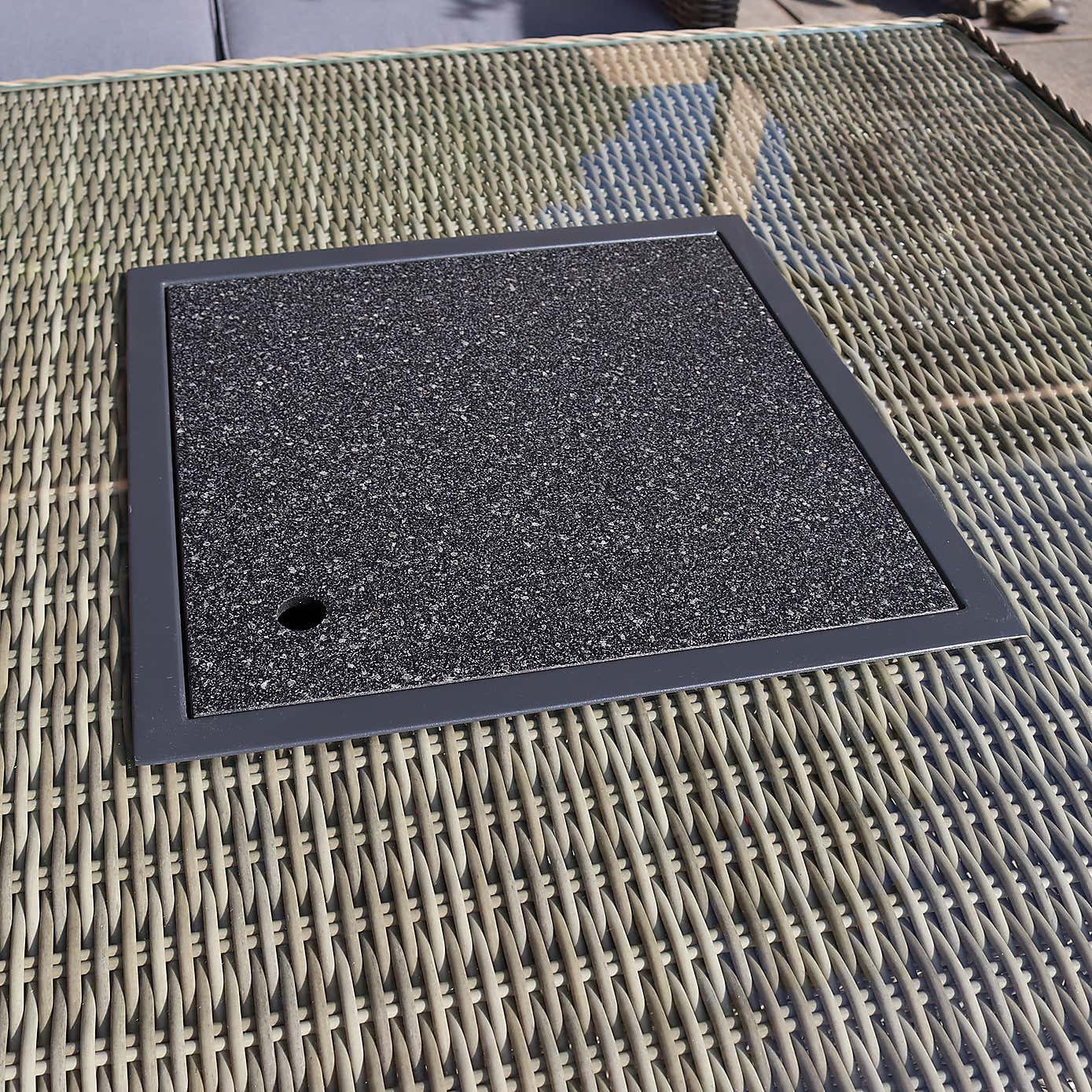 Wentworth 7 Piece Deluxe Modular Corner Lounge Set with Square Firepit